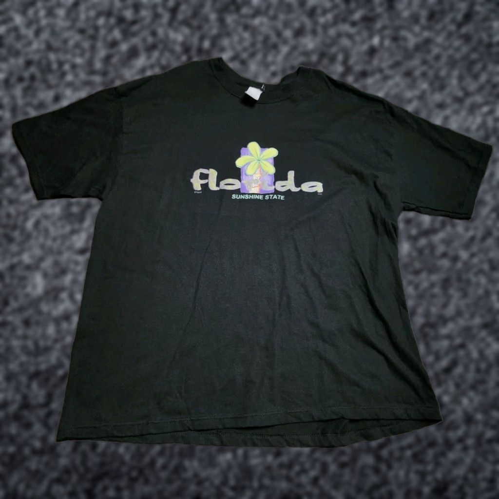 Vintage Vintage 90s Florida Sunshine State Palm Trees T-Shirt Men 2XL Black Cotton Retro Beach Size US XXL / EU 58 / 5 - 1 Thumbnail