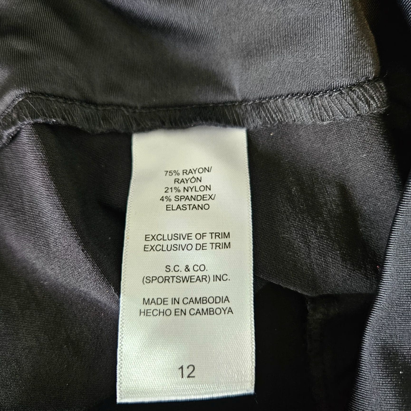 CO VINTAGE S.C.&Co Womens Cropped Pants Sz 12 Black Pull On Mid Rise Cropped Pants Womens 12 Black Pull On Size 34" / US 12 / IT 48 - 6 Thumbnail