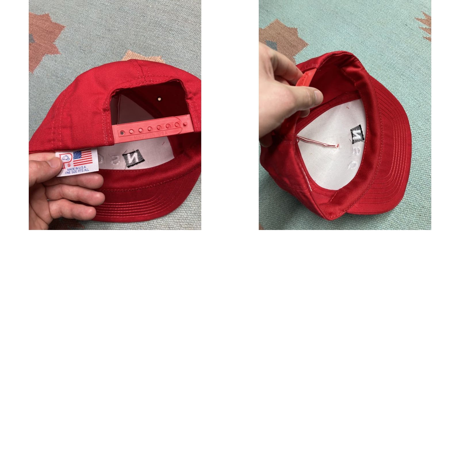Vintage VINTAGE Snapback Hat Cap NSC Thiem Red Made in USA EUC NOS Tennis Men Adjustable Red USA Snапback Hat Size ONE SIZE - 8 Thumbnail