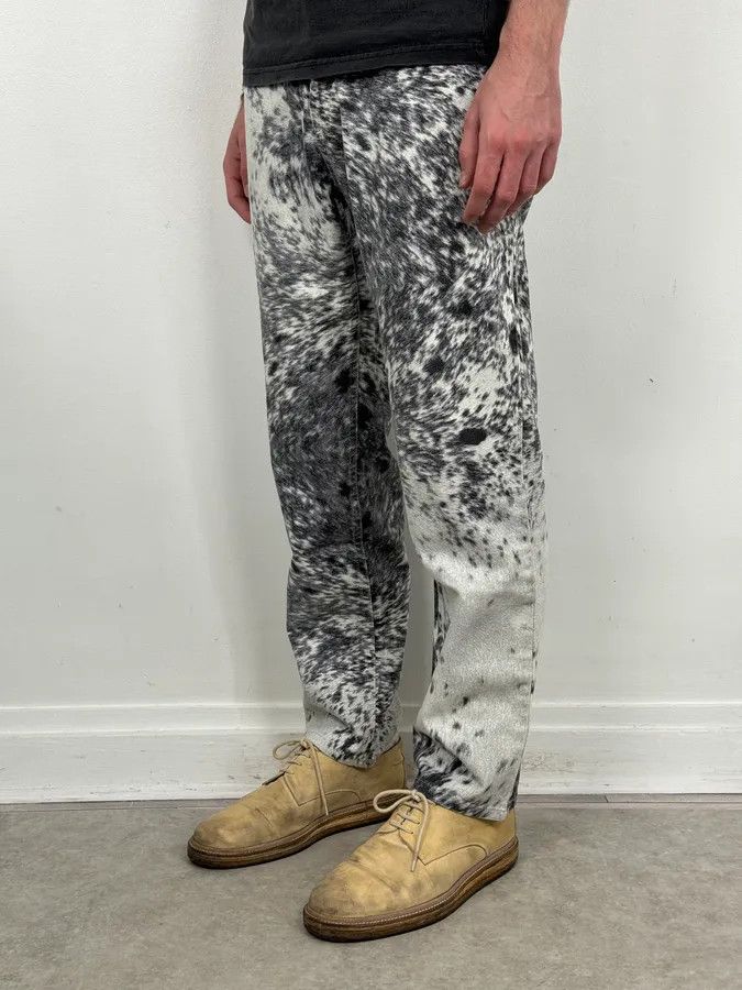 Roberto Cavalli AW1999 Roberto Cavalli White & Black Fur Effect Fury Pants Size 28" / US 6 / IT 42 - 2 Thumbnail