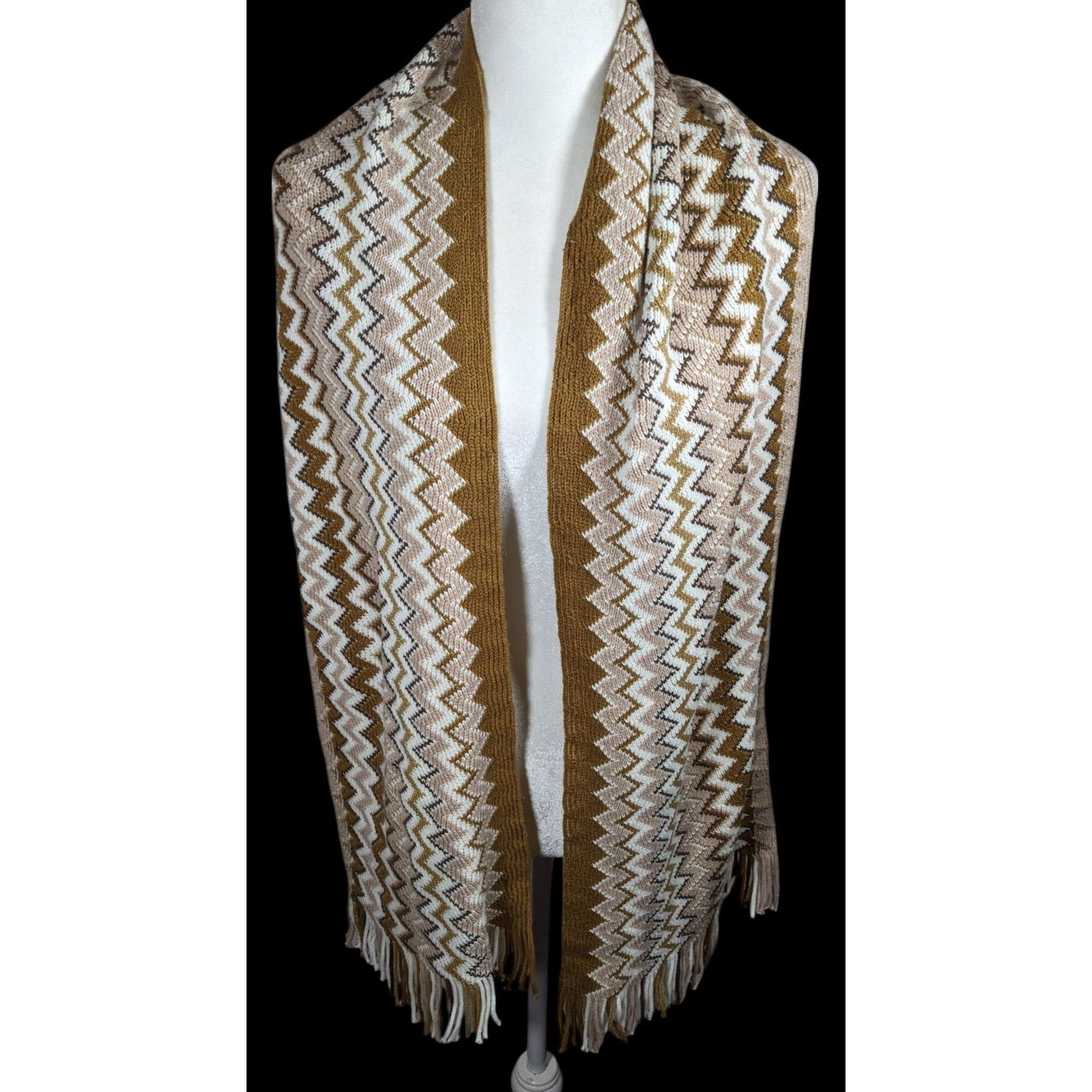 Other Accessory Network Tusk Combo Brown And Tan Zigzag Scarf Size ONE SIZE - 3 Thumbnail