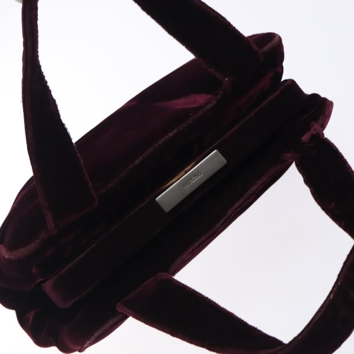 Prada PRADA Hand Bag Velor Bordeaux Silver Size ONE SIZE - 6 Thumbnail