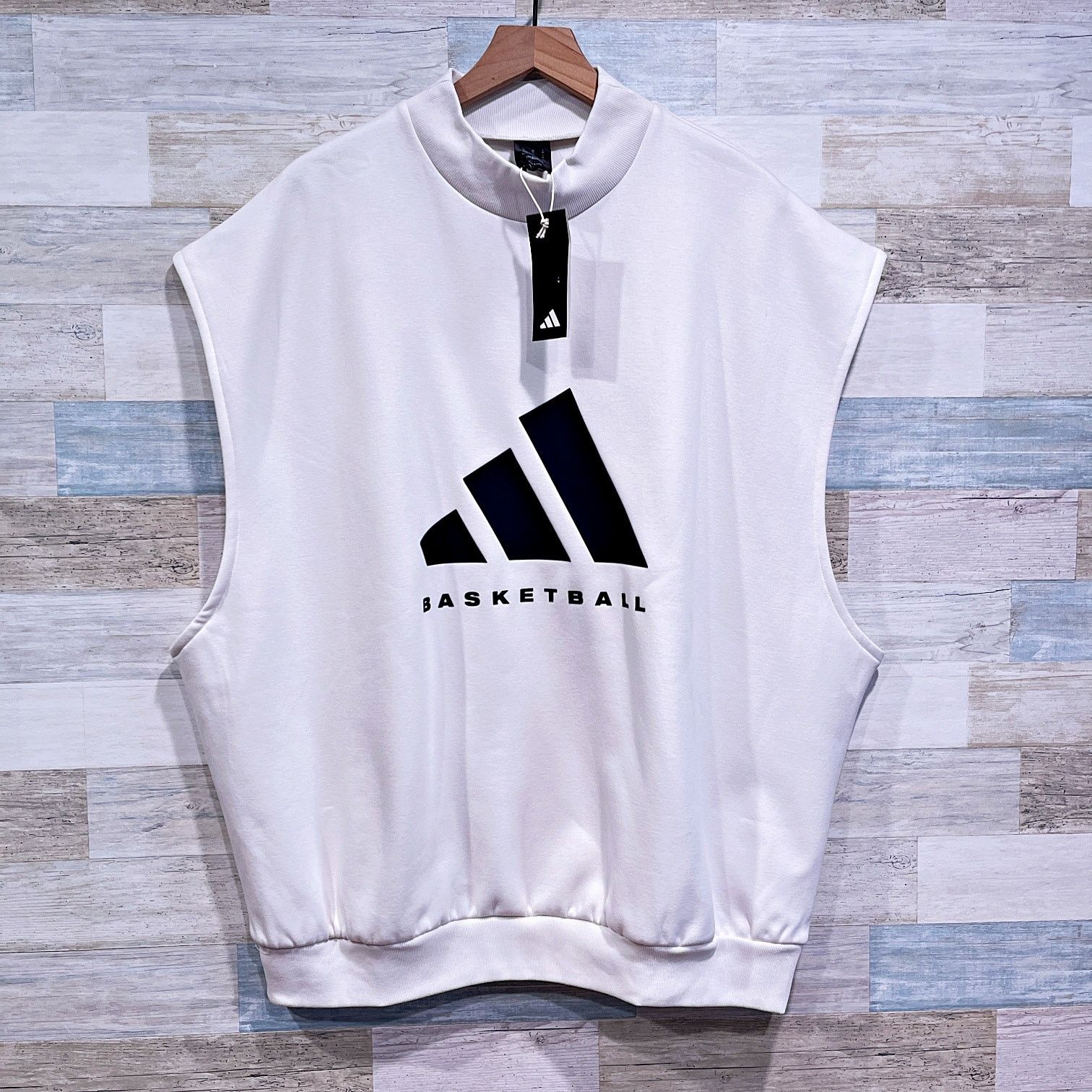 Adidas × NBA Adidas Oversized Sleeveless Basketball Sweatshirt White XL Size US XL / EU 56 / 4 - 1 Thumbnail
