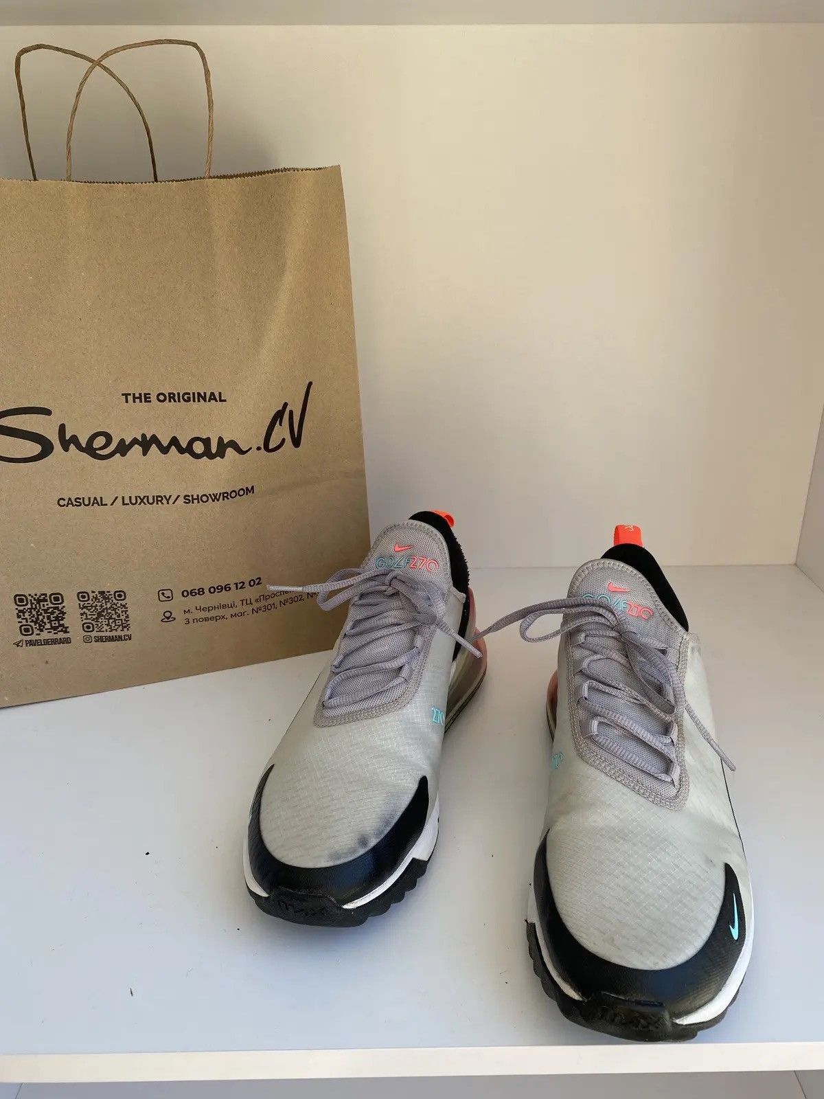 Nike × Vintage NIKE AIR MAX 270 G GOLF CLEAT ATMOSPHERE GREY-HOT PUNCH Size US 10 / EU 43 - 3 Thumbnail