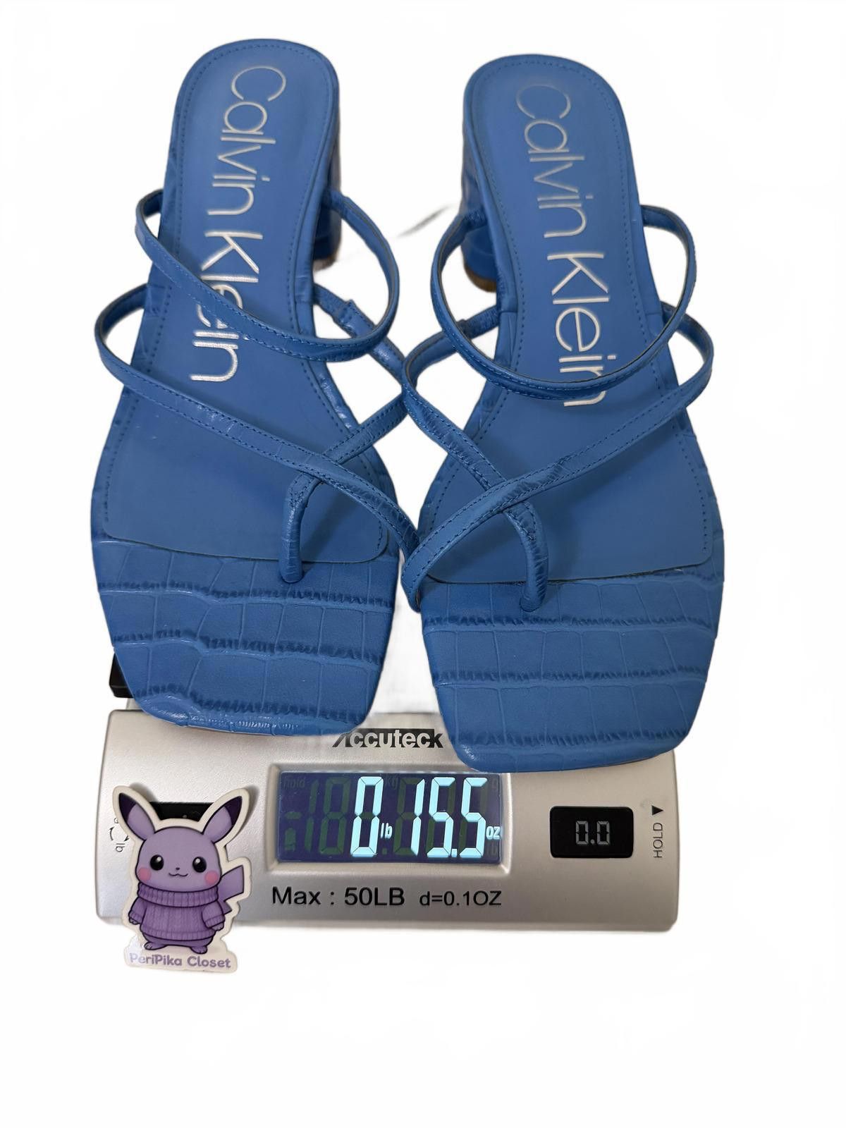 Calvin Klein CALVIN KLEIN Strappy Block Heel Sandals in Blue (US 8) Size US 8 / IT 38 - 7 Thumbnail
