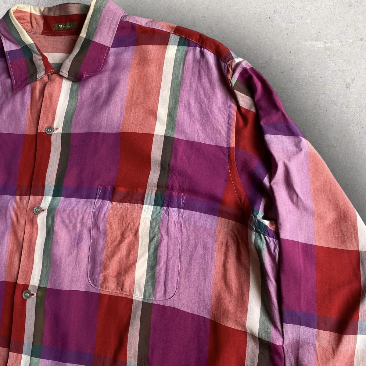 Yohji Yamamoto Y’s For Men Plaid Rayon Oversized Shirt Size US L / EU 52-54 / 3 - 3 Thumbnail