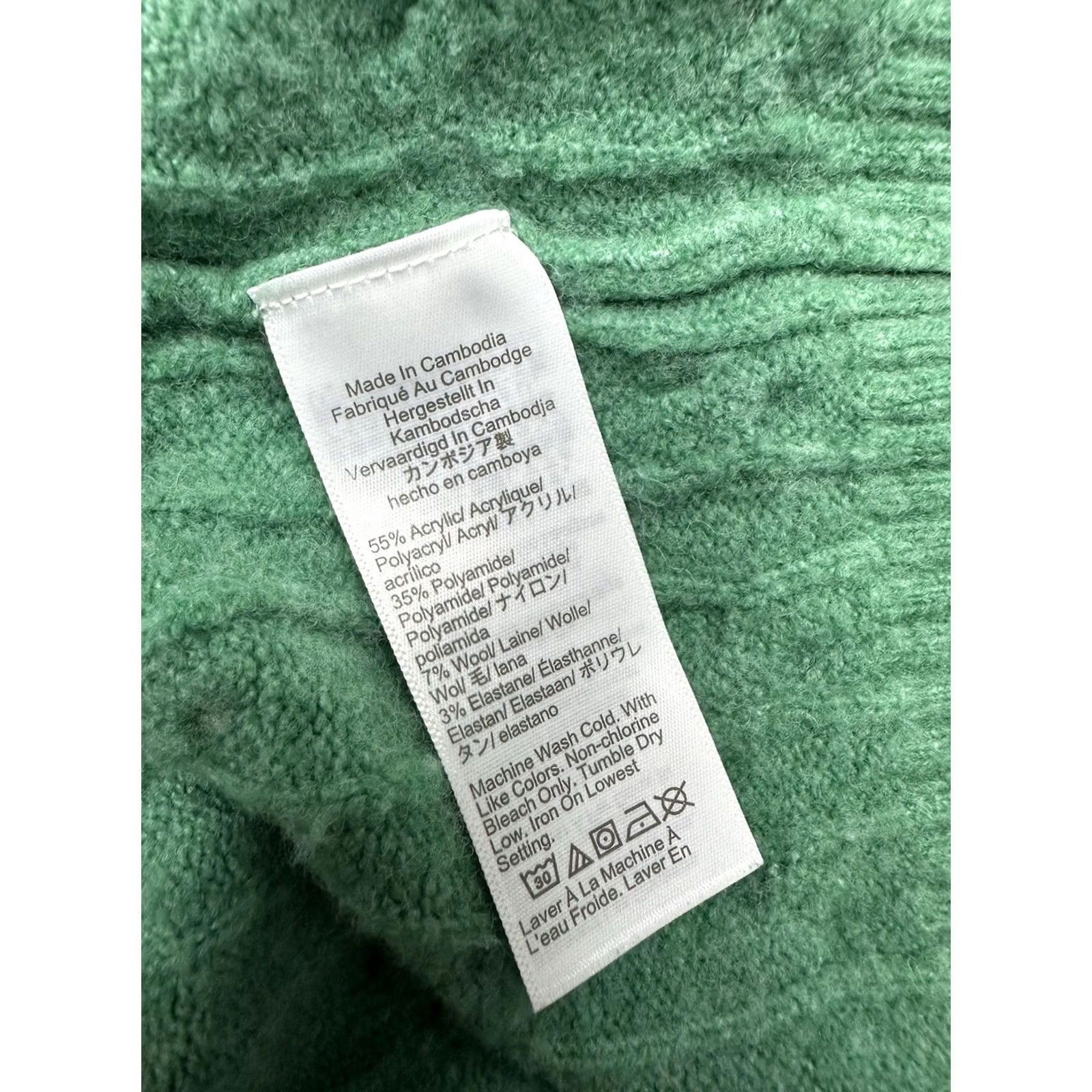 J.Crew J. Crew Factory Green Extra Soft Cable Knit Sweater Mock Neck / Women’s Medium Sweater Size M / US 6-8 / IT 42-44 - 5 Thumbnail