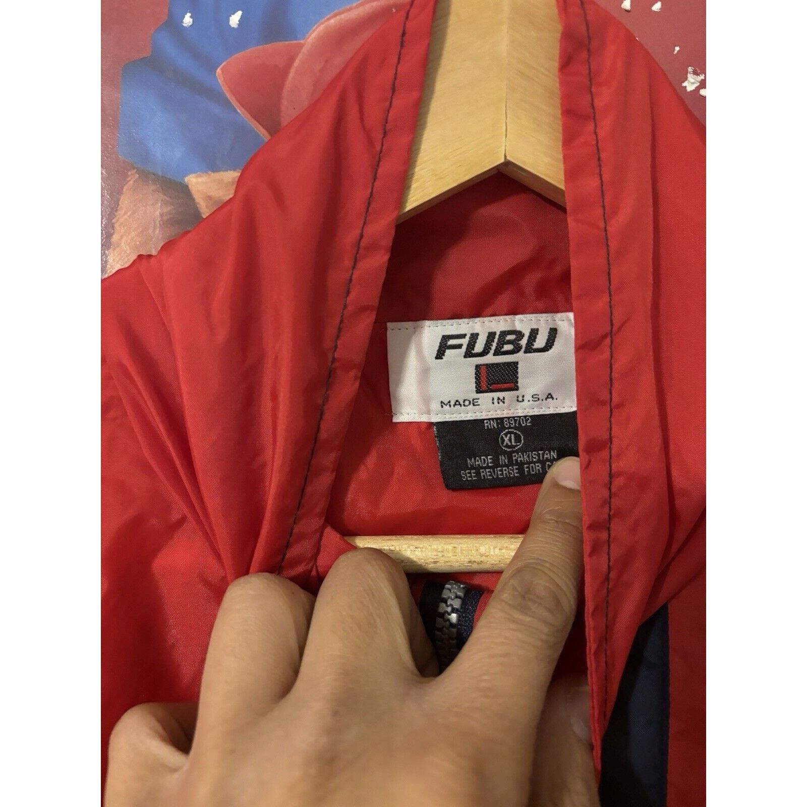 Fubu y2k fubu red white blue zip up windbreaker mens size XL Size US XL / EU 56 / 4 - 5 Thumbnail