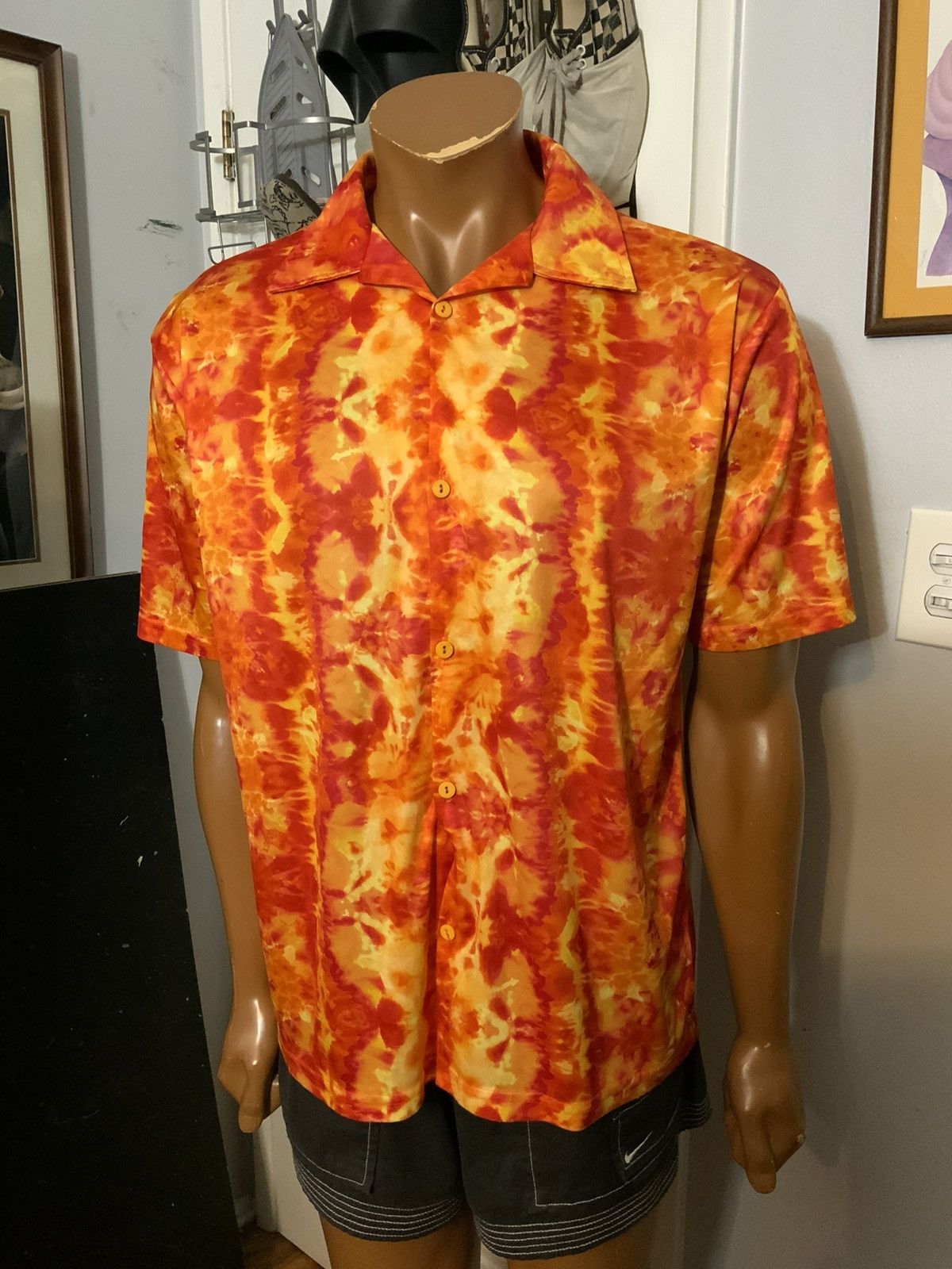Vintage Vintage 90s Y2K Plastix Idol Club Rave Atomic Flames Shirt Size US M / EU 48-50 / 2 - 8 Thumbnail