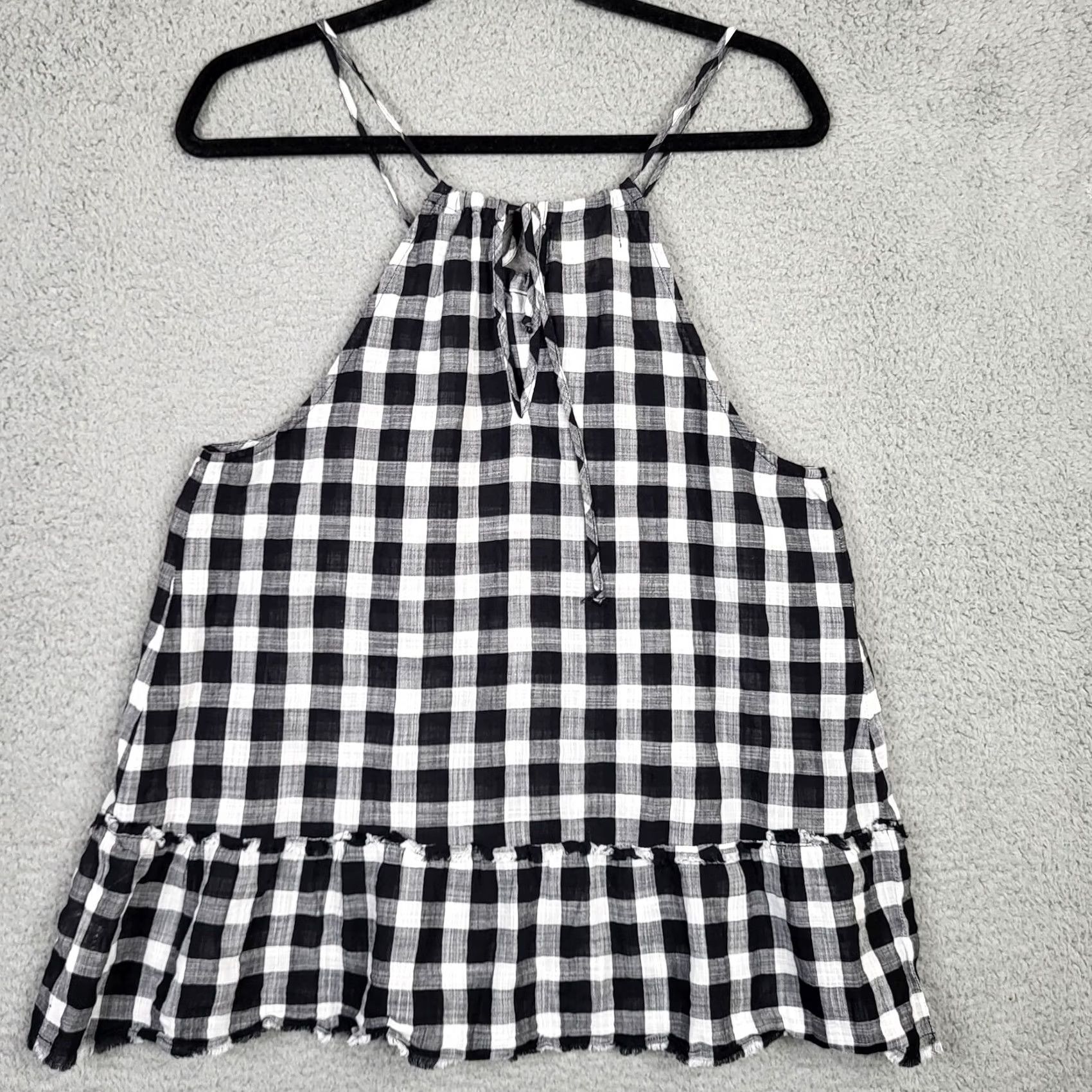 Anthropologie Anthropologie Cloth & Stone Top Size S plaid Halther Ruffle hem Ties Women’s Size S / US 4 / IT 40 - 6 Thumbnail