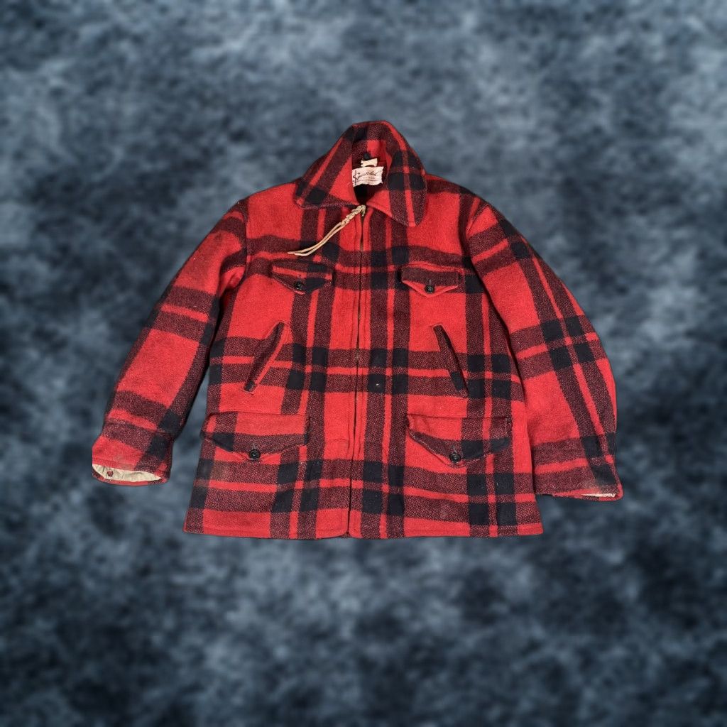 Vintage VINTAGE Sportclad Coat Wool Plaid Mens L Outdoor Hunting Cruiser Jacket Red Pocket Heavyweight Wool Size US L / EU 52-54 / 3 - 1 Thumbnail