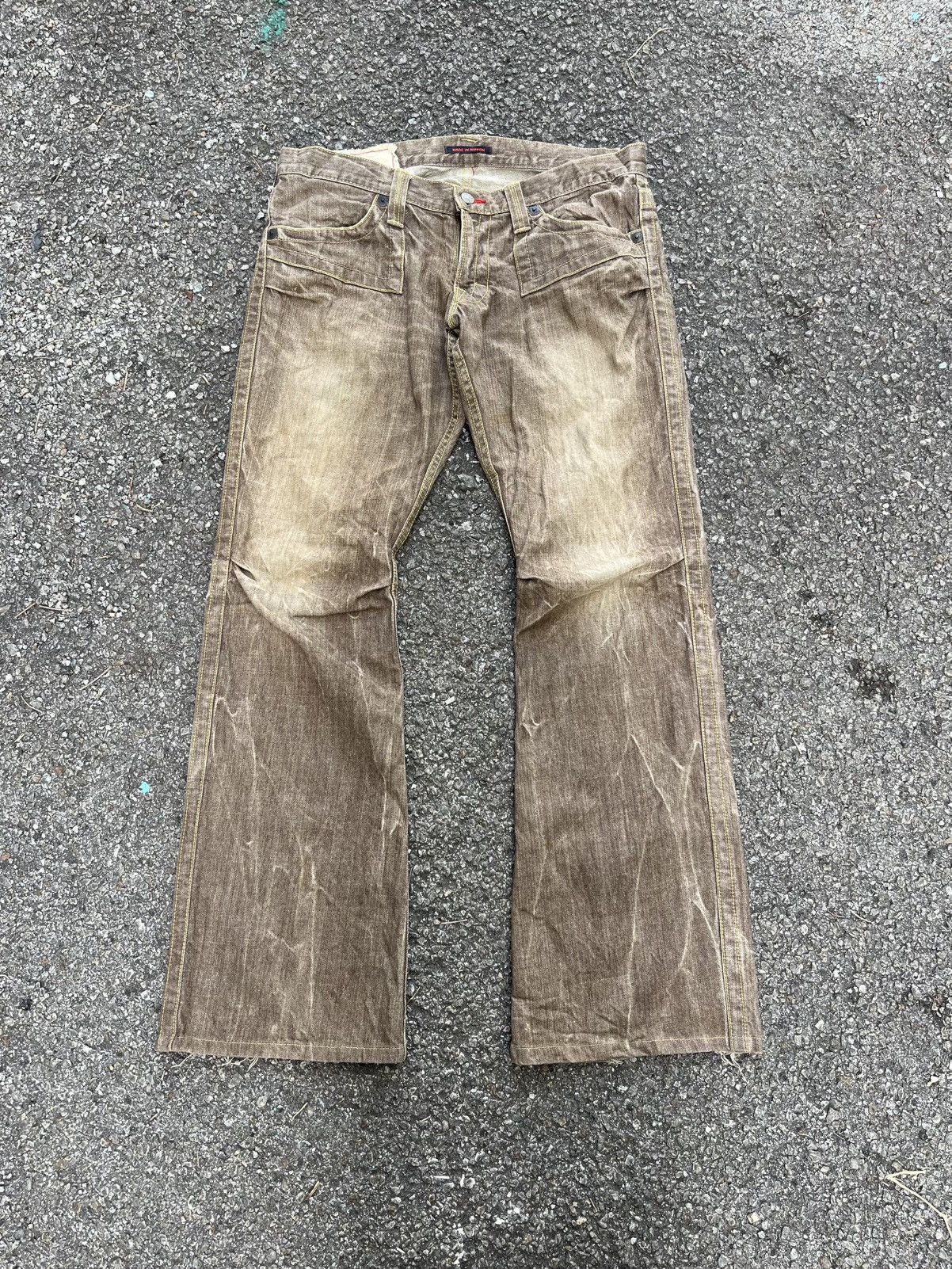 Flare Blue Way Japan Thunder Strike Clawmark Low Rise Jeans