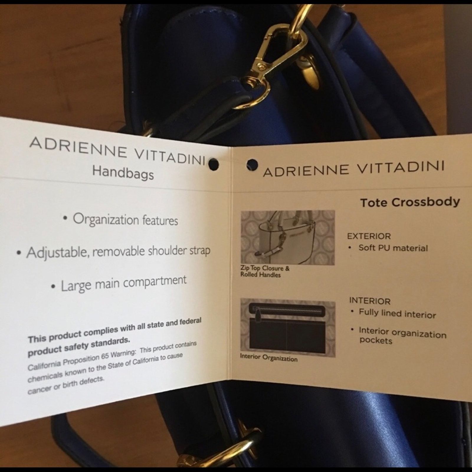 Other Adrienne Vittadini midnight crossbody Tote bag NWT Size ONE SIZE - 8 Thumbnail