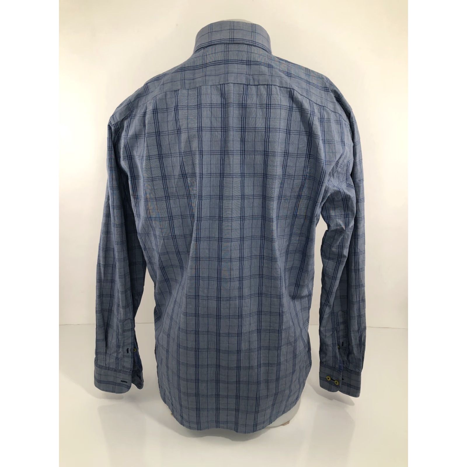 Vintage Hammer Made Plaid Check Shirt Mens 42 / 16.5 Long Sleeve Button-Up Blue 16.5 Mens B17 Size US XL / EU 56 / 4 - 4 Thumbnail