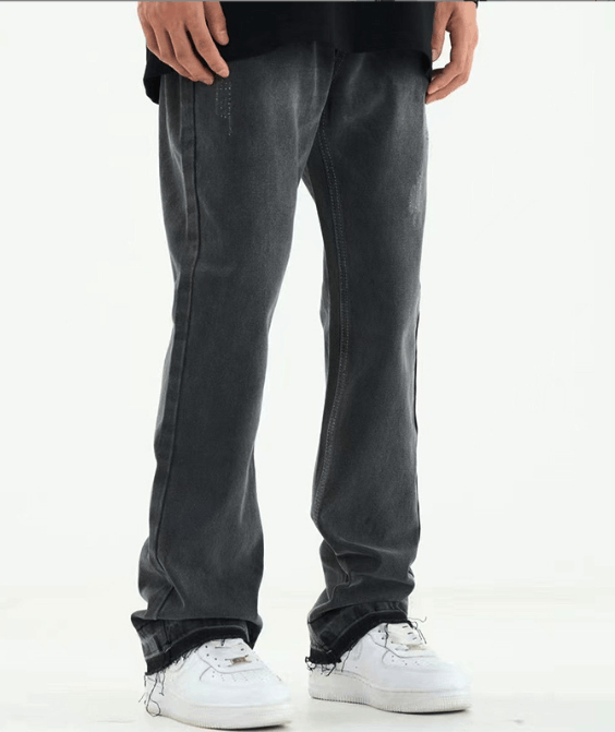 Japanese Brand × Jean Men's washed straight versatile flared distressed jeans Size US 32 / EU 48 - 3 Thumbnail