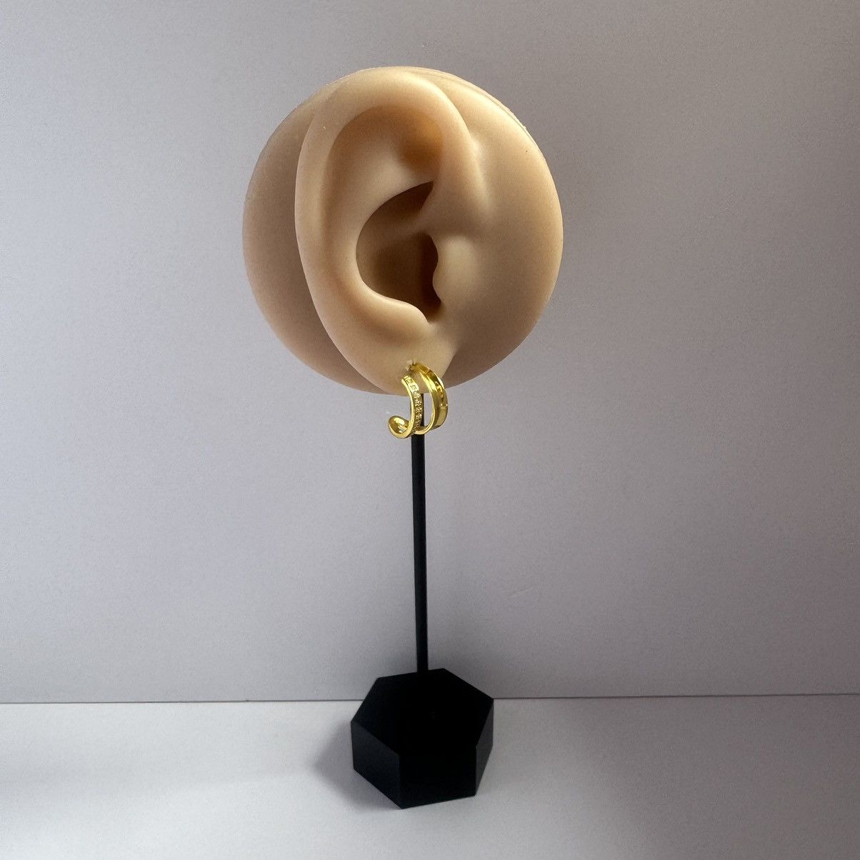 Designer Elegant Geometric C Shape Stud Earrings for Women Size ONE SIZE - 6 Thumbnail
