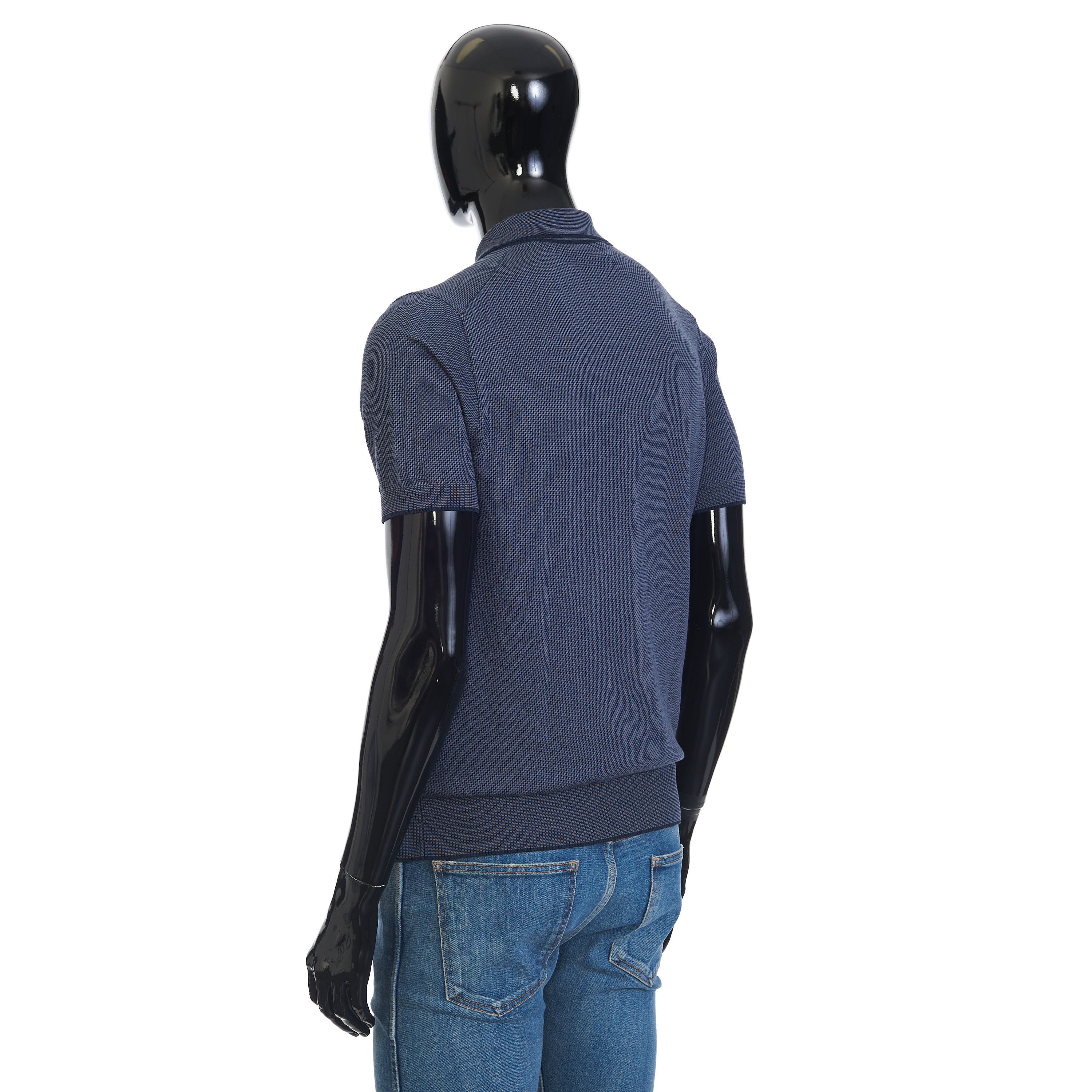 Brioni Polo Shirt In Medium Blue Sea Island Cotton Size US S / EU 44-46 / 1 - 5 Thumbnail