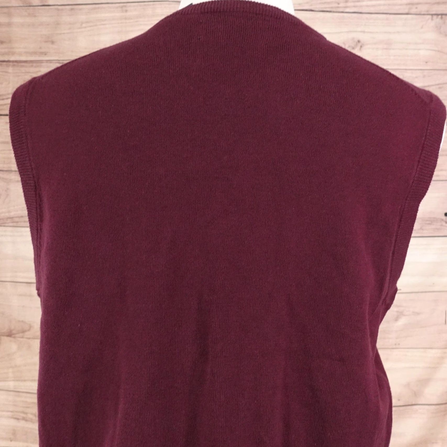 Chaps VINTAGE CHAPS Sweater Vest Shirt Mens Medium Burgundy V-Neck Cotton Embroidered Crest Logo 1978 Men Size US M / EU 48-50 / 2 - 6 Thumbnail