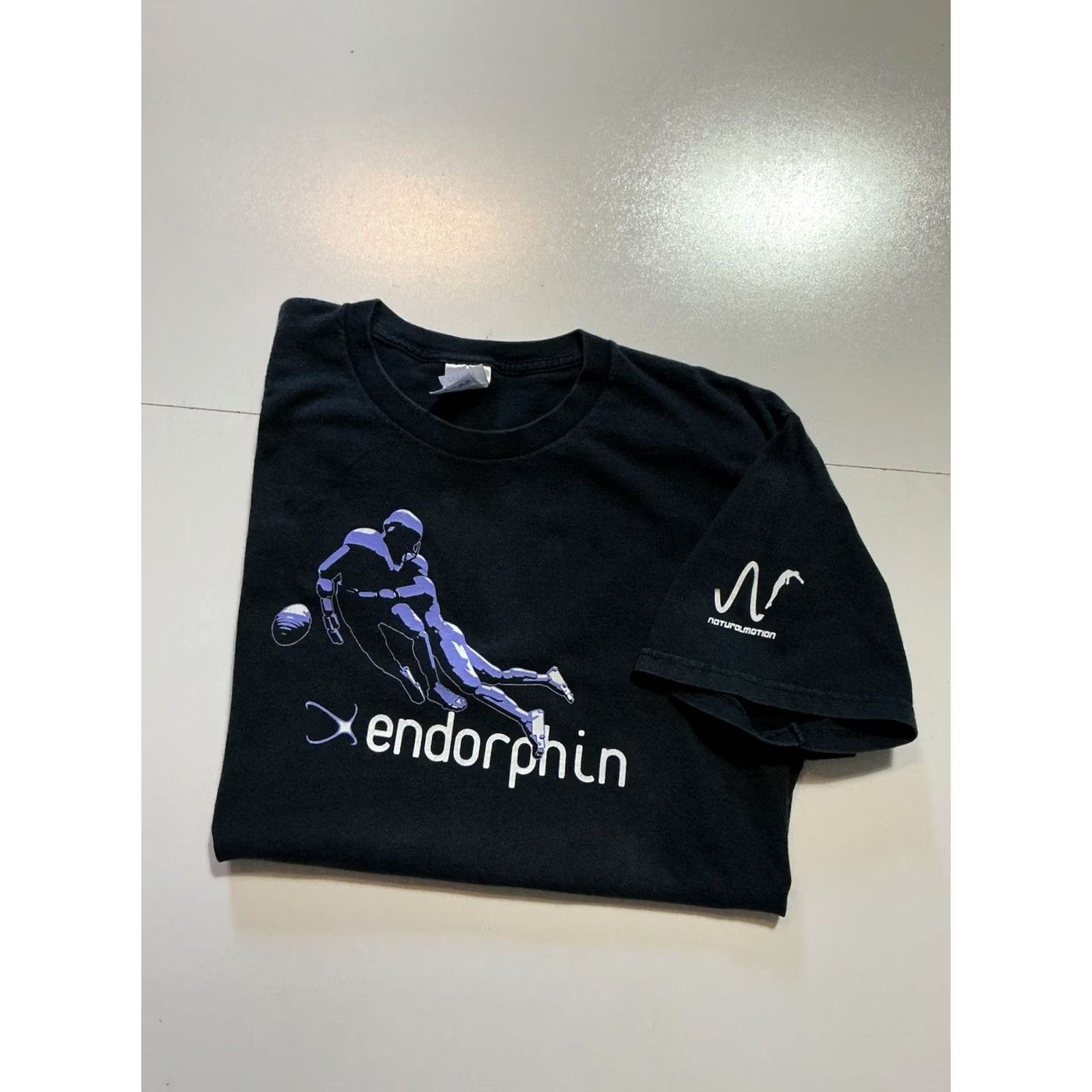 Fruit Of The Loom VINTAGE Endorphin NaturalMotion 3D Animation Motion Software Graphic T-Shirt LG Black Men's Shirt Football Size US L / EU 52-54 / 3 - 2 Thumbnail