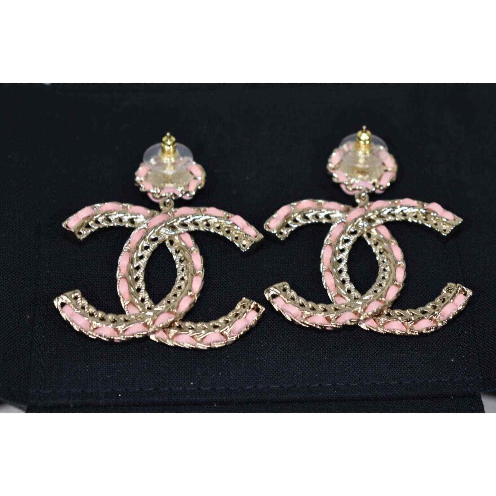 Chanel Chanel Leather Gold Chain Dangle Drop Statement Earrings Size ONE SIZE - 9 Thumbnail