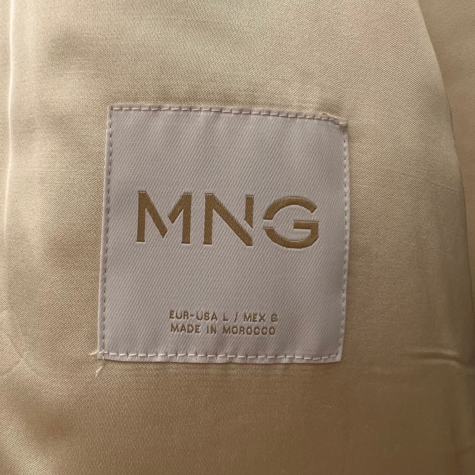 Mango Mango Beige Satin Long Puffed Sleeves Quilt Bomber Jacket Size L / US 10 / IT 46 - 10 Thumbnail