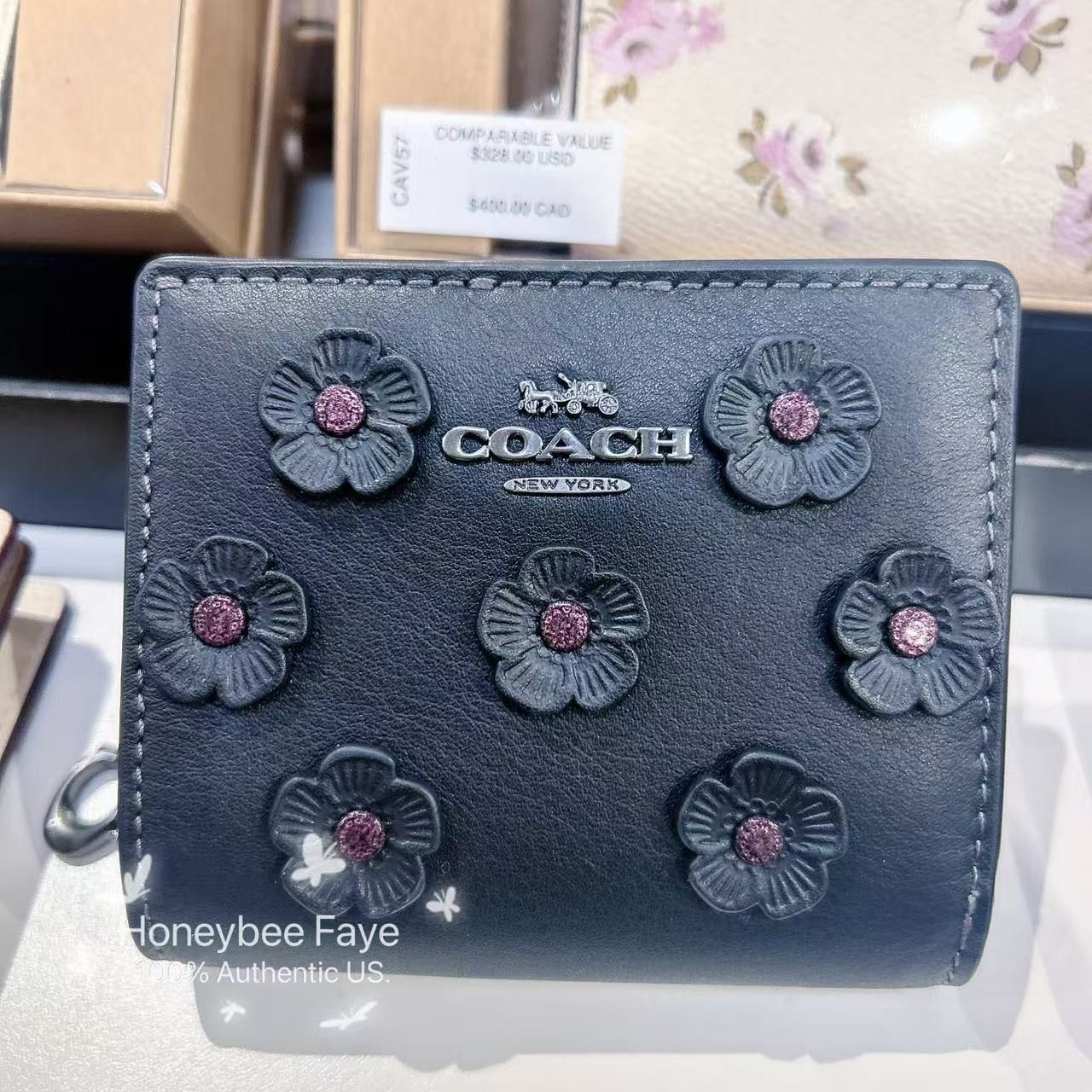 Coach Snap Wallet With Floral Applique CAP16 Size ONE SIZE - 1 Thumbnail