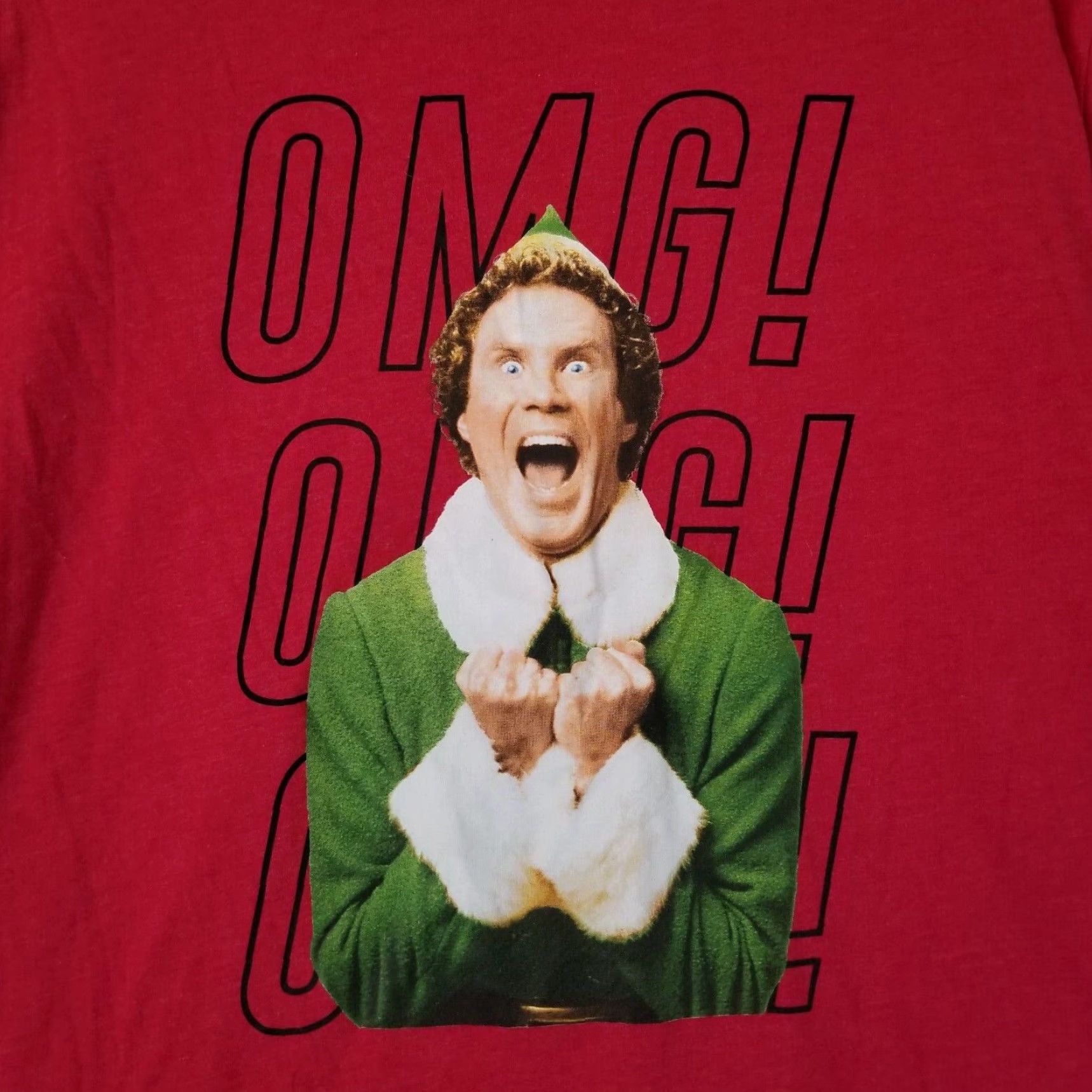 Vintage Elf T-Shirt Men Red Will Ferrell Christmas Short Sleeve 2XL Size US 39 - 2 Thumbnail