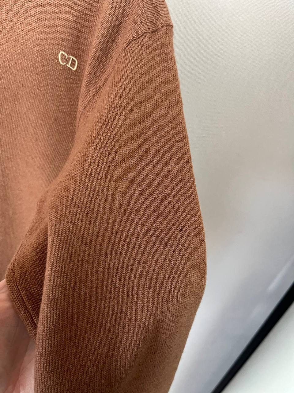 Christian Dior Monsieur Christian Dior Brown Cashmere V-Neck Logo Pullover Sweater Size US S / EU 44-46 / 1 - 4 Thumbnail