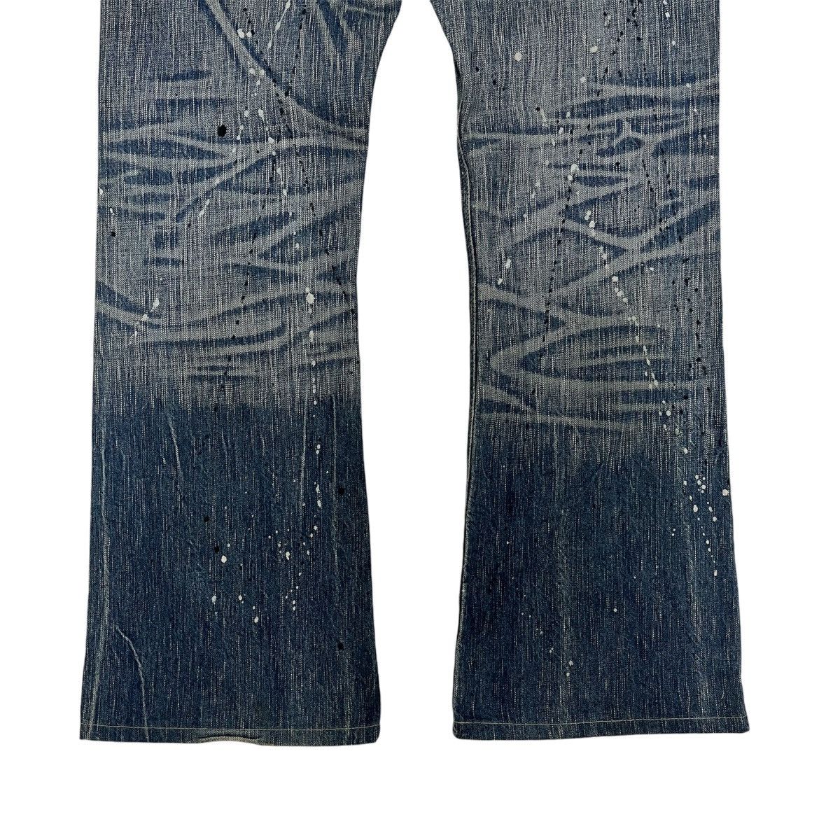 Kapital Flare Jeans Edwin Clawmark Distressed Painted Denim Boot Cut Size US 31 - 12 Thumbnail