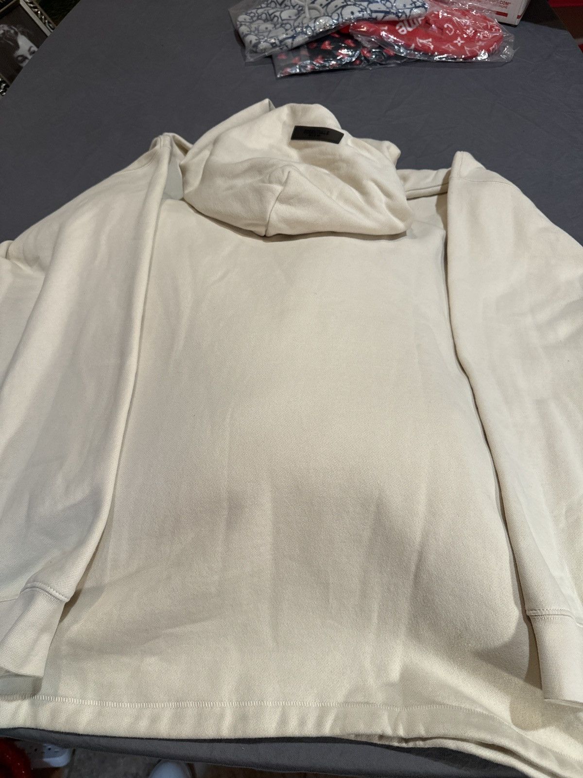 image of Essentials Fear Of God Hoodie in Eggshell, Men's (Size 2XL)