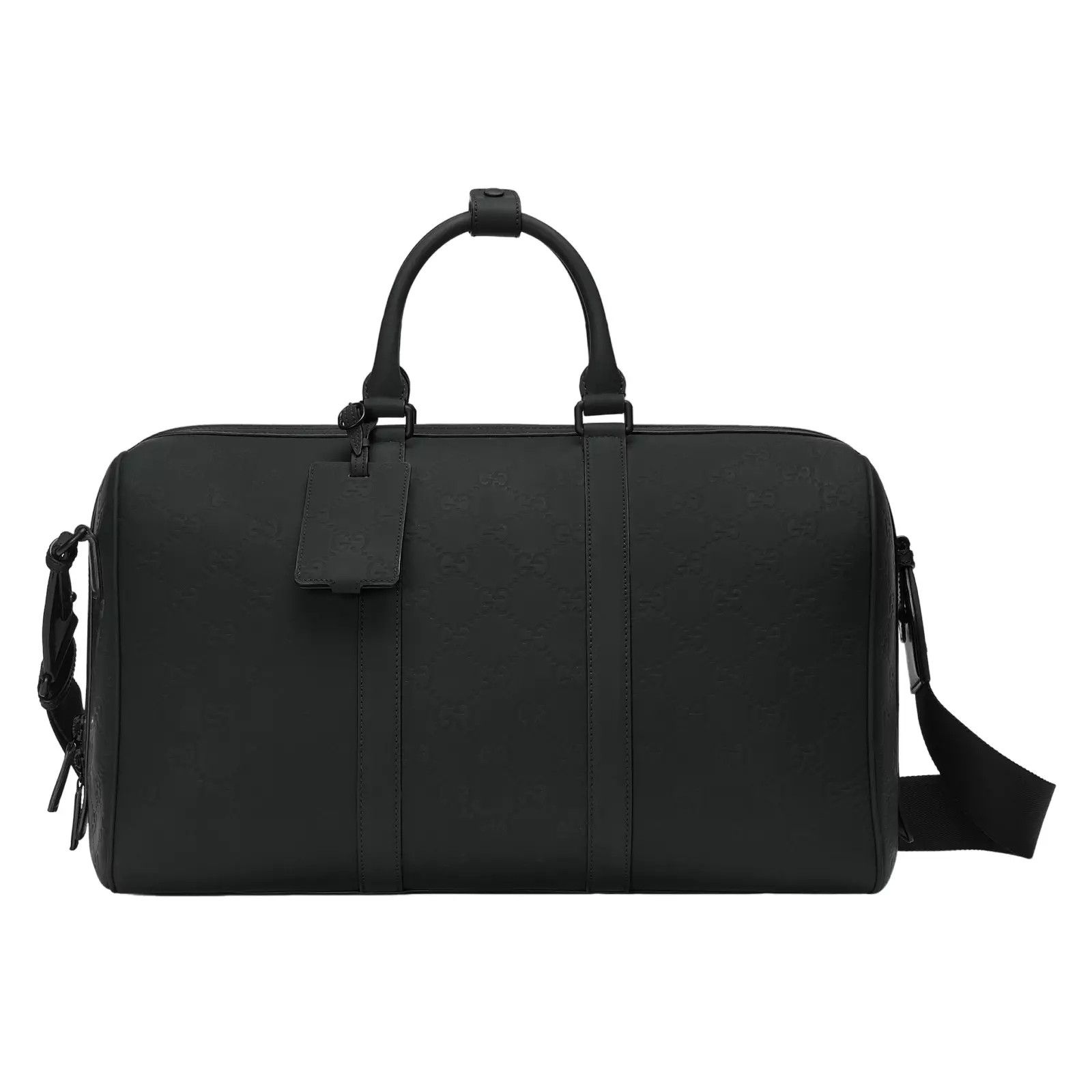 Gucci GUCCI Black GG Rubber Leather Medium Duffle Bag New Size ONE SIZE - 1 Thumbnail