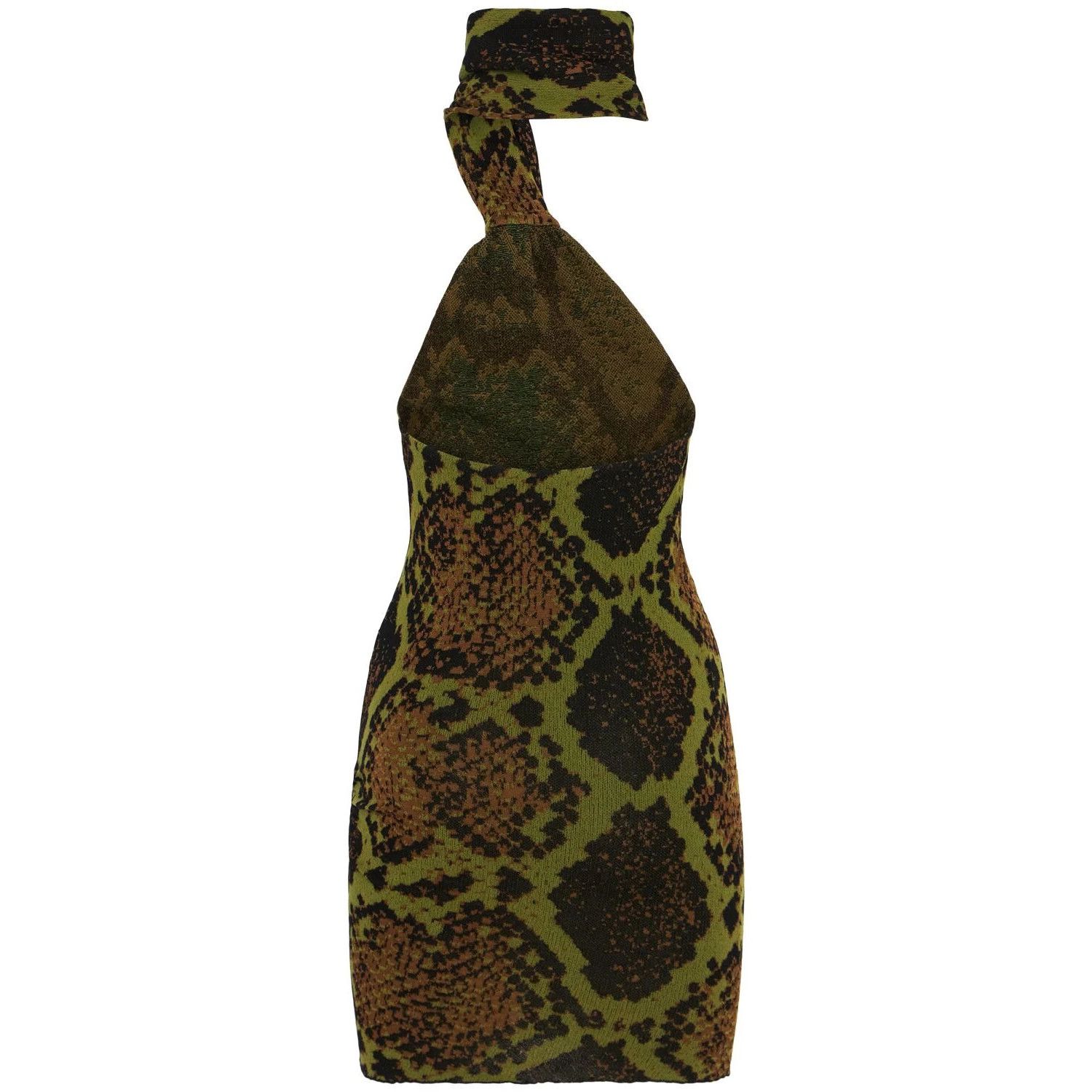 the attico dress green THE ATTICO EMERALD-GEEN SATIN KNOTTED MINI DRESS – Iryna Sigunava main image 0