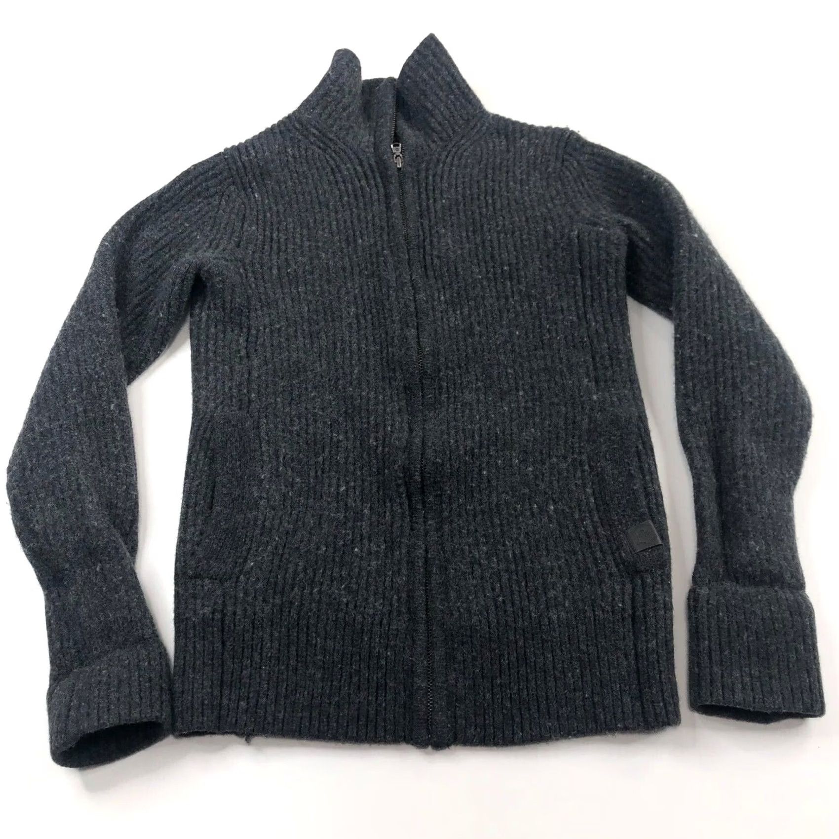 Victorinox Victorinox Sweater Women's Full Zip Mock Neck Ribbed 100% Lambswool Gray S Pullover Casual, Classic, 8.23 Size S / US 4 / IT 40 - 2 Thumbnail