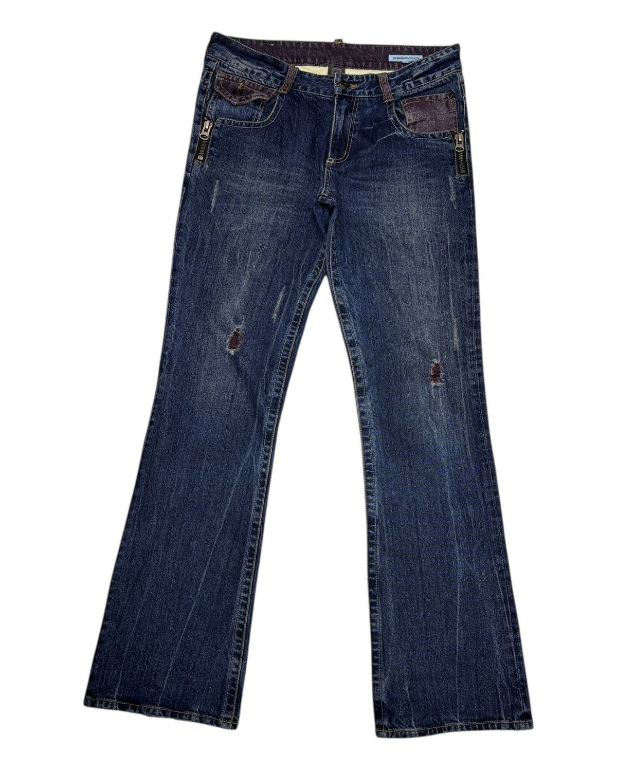 If Six Was Nine FLARE JEANS PREMIUM VINTAGE BY SEMANTIC DESIGN BOOTCUT DENIM Size US 34 / EU 50 - 7 Thumbnail