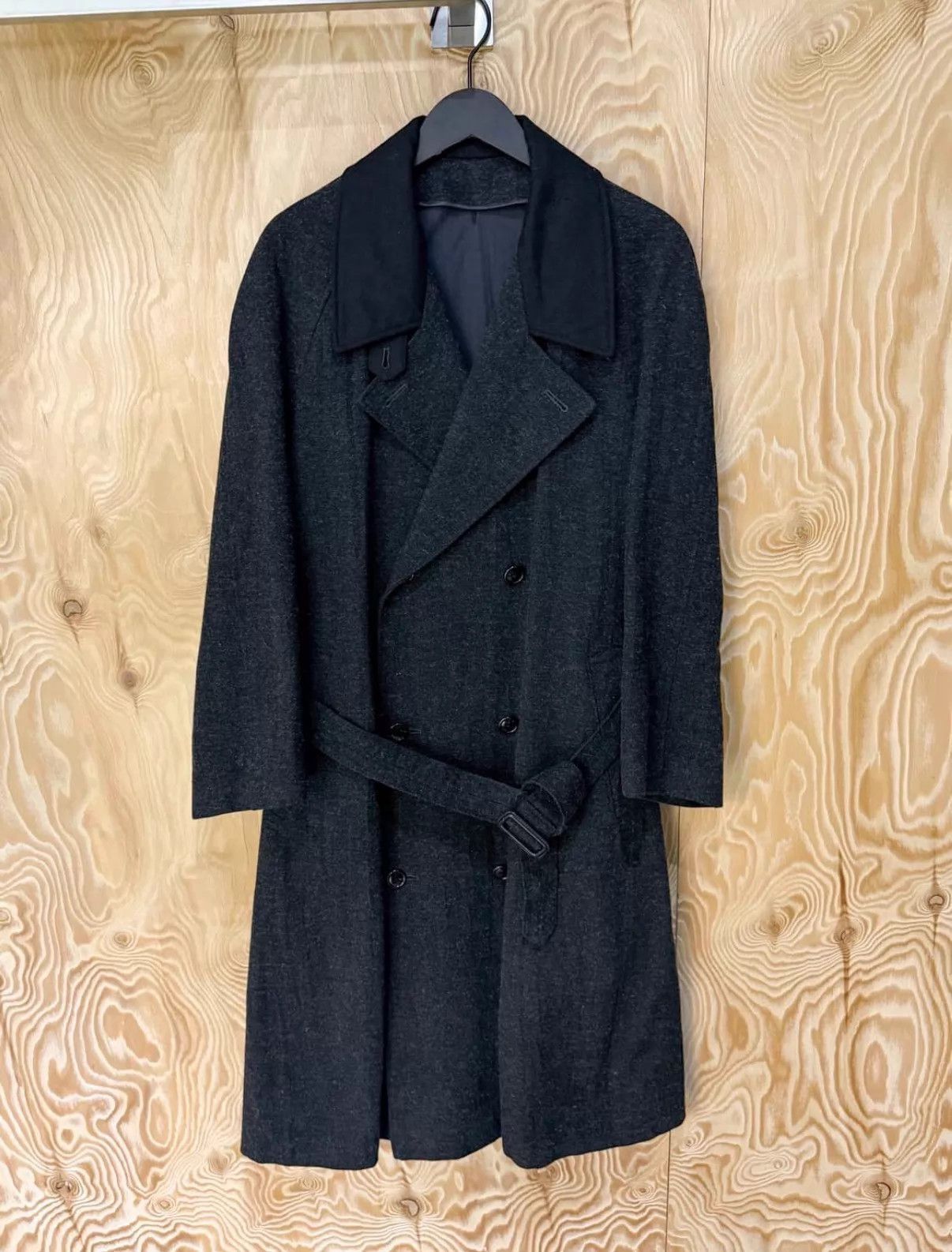 Yohji Yamamoto Black Belted Double-Breasted Long Coat - Size S Size US S / EU 44-46 / 1 - 1 Thumbnail