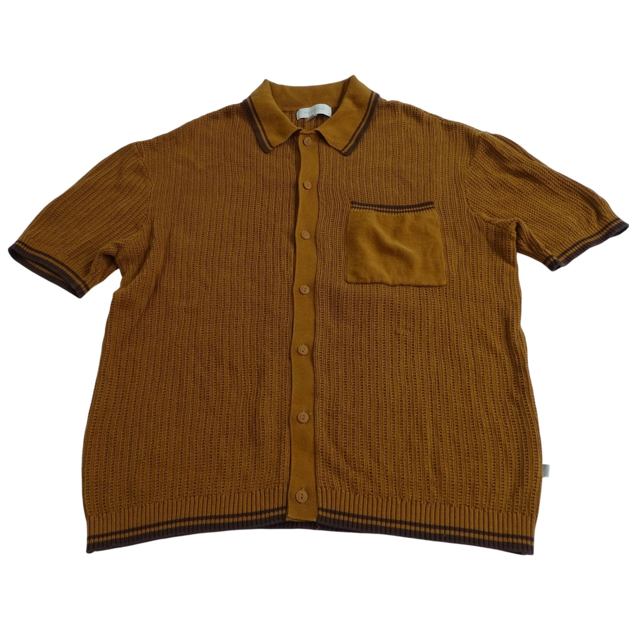 Standard Cloth Standard Cloth Brown Button Up Knit Shirt Sweater Men Size M Size US M / EU 48-50 / 2 - 1 Thumbnail