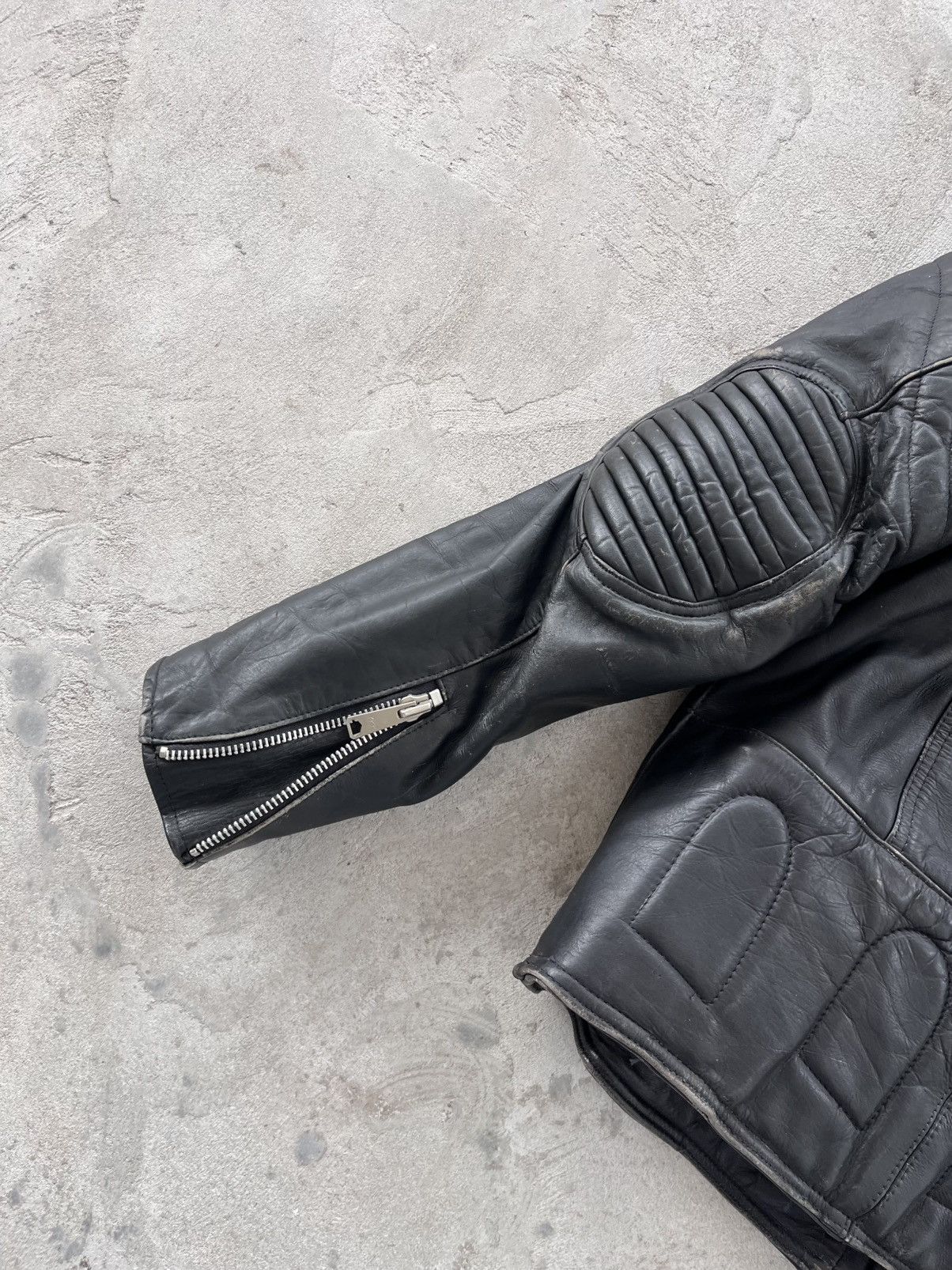 Genuine Leather Vintage Harley Davidson style Faded Black Moto Bomber Jacket Size US L / EU 52-54 / 3 - 12 Thumbnail