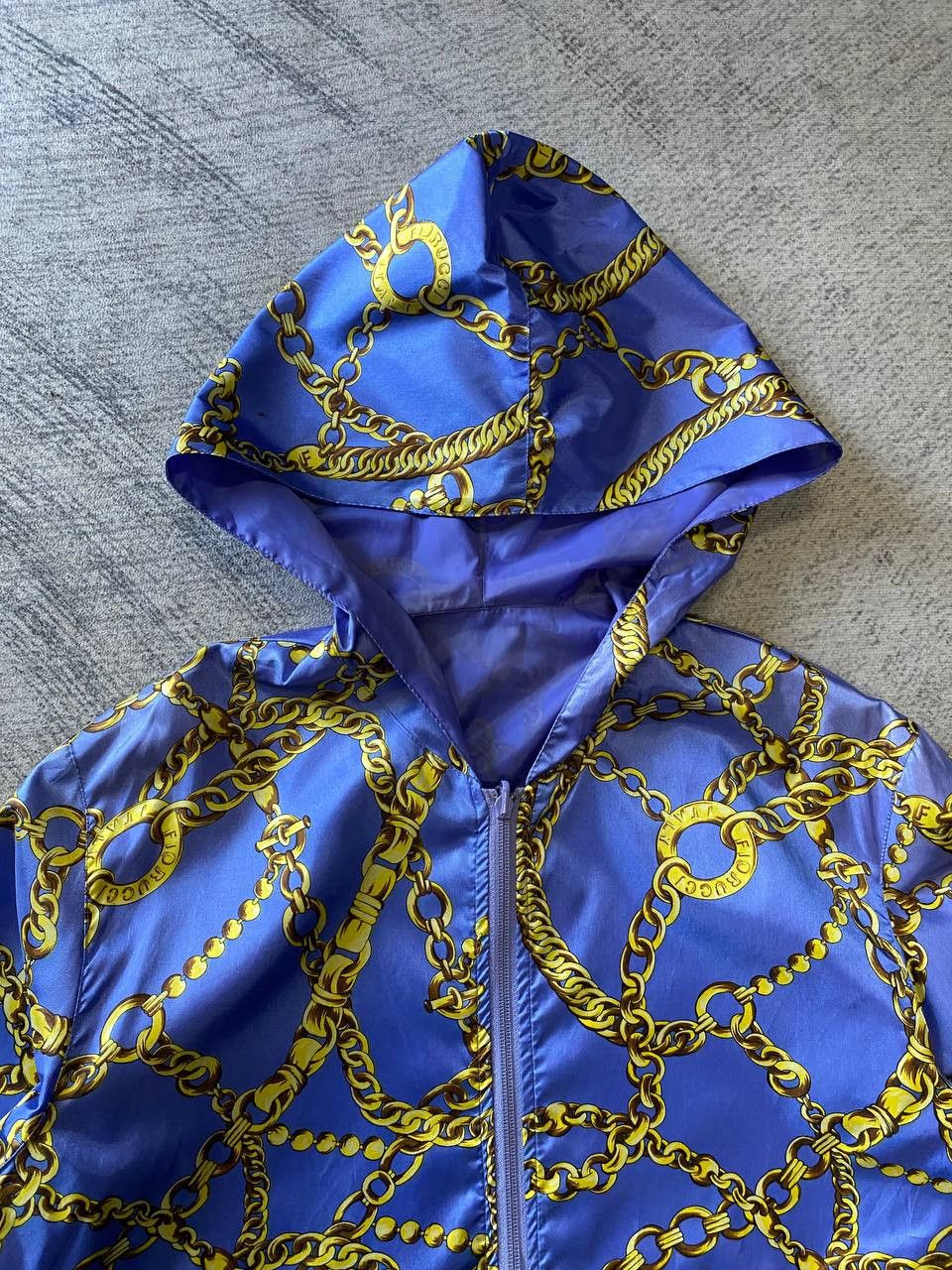 Fiorucci × Vintage Vtg Fiorucci Gold Chain Nylon Windbreaker Rain Coat Parka Size XL / US 12-14 / IT 48-50 - 3 Thumbnail