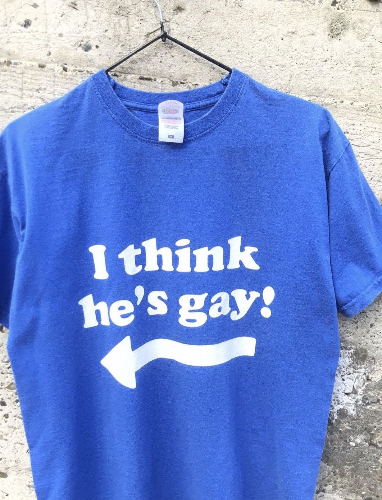 Vintage Vintage Y2k Tee "I think he's gay" Size US M / EU 48-50 / 2 - 2 Thumbnail