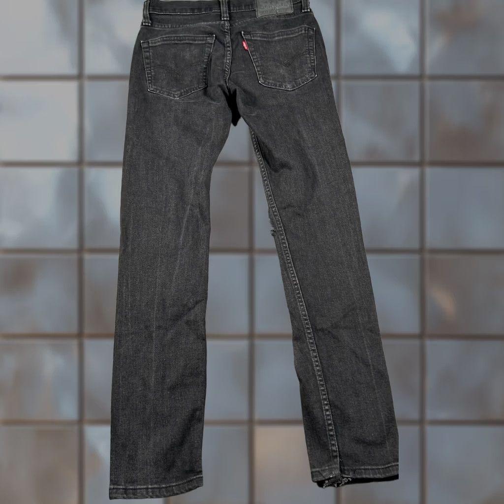 Levi's Levi's 512 Jeans Mens 28x28 Black Slim Tapered Distressed Denim Grunge Skater Zipper Logo Pockets Stretch Comfort Regular Inseam 28 Mens Jeans Size US 28 / EU 44 - 1 Thumbnail