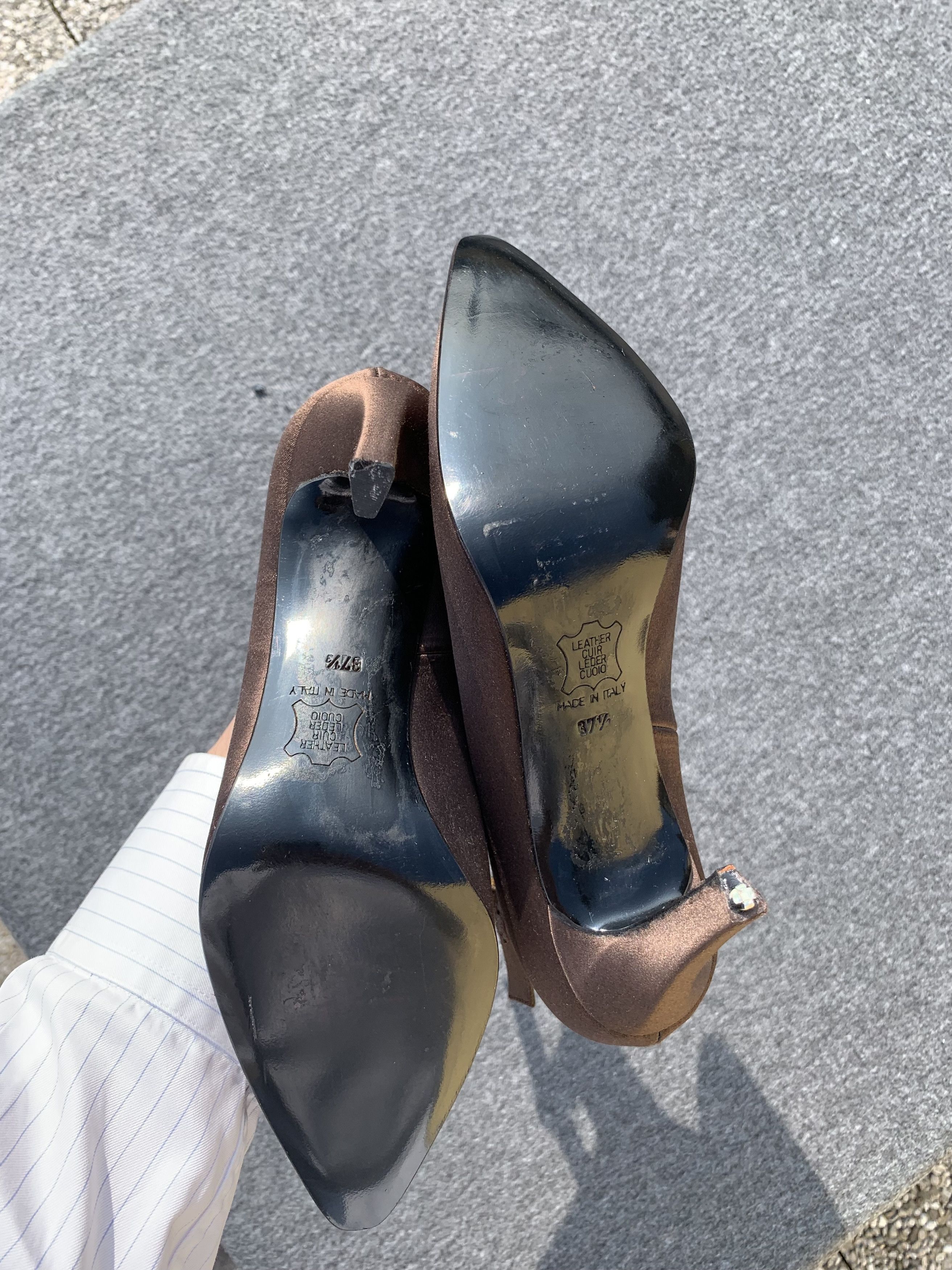 Yves Saint Laurent Yves Saint Laurent Brown Satin Pumps – Size 37.5 Size US 6 / IT 36 - 3 Thumbnail