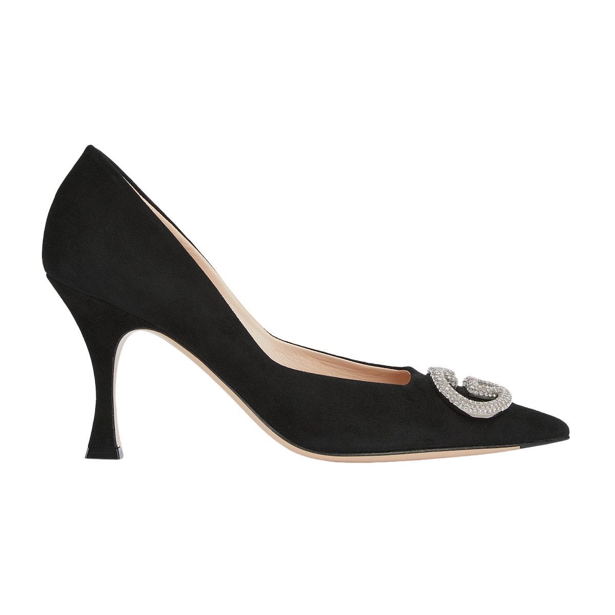 Gucci GUCCI $1380 Black Crystal Interlocking G Pumps New & Authent Size US 7 / IT 37 - 1 Thumbnail