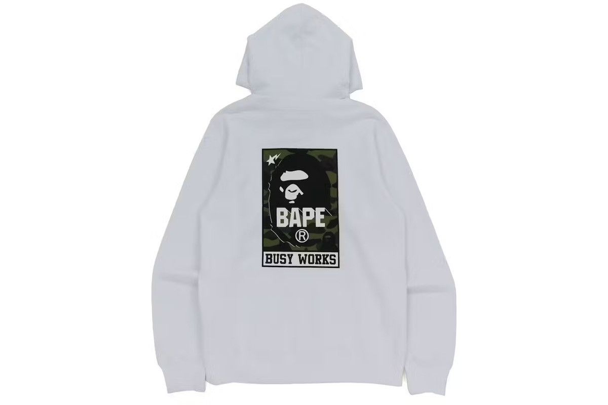 Bape SALE🔥 BAPE Busy Works Pullover Hoodie White Size US M / EU 48-50 / 2 - 3 Thumbnail