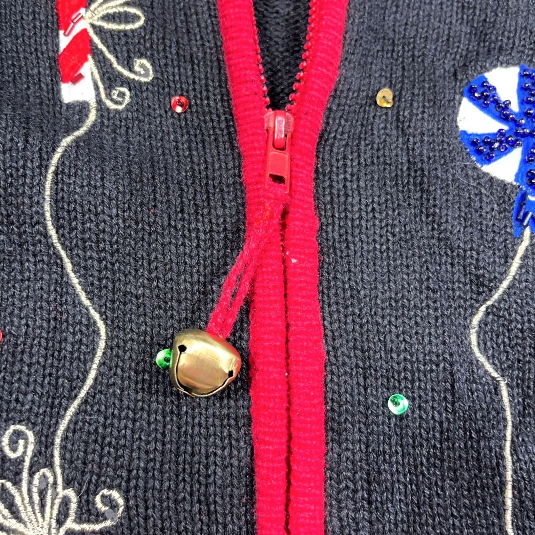 Vintage VINTAGE Christmas Cardigan Sweater Women M Full Zip Black 90s Ugly Retro Classic Holiday Christmas Cardigan Sweater Womens Size M Size M / US 6-8 / IT 42-44 - 7 Thumbnail