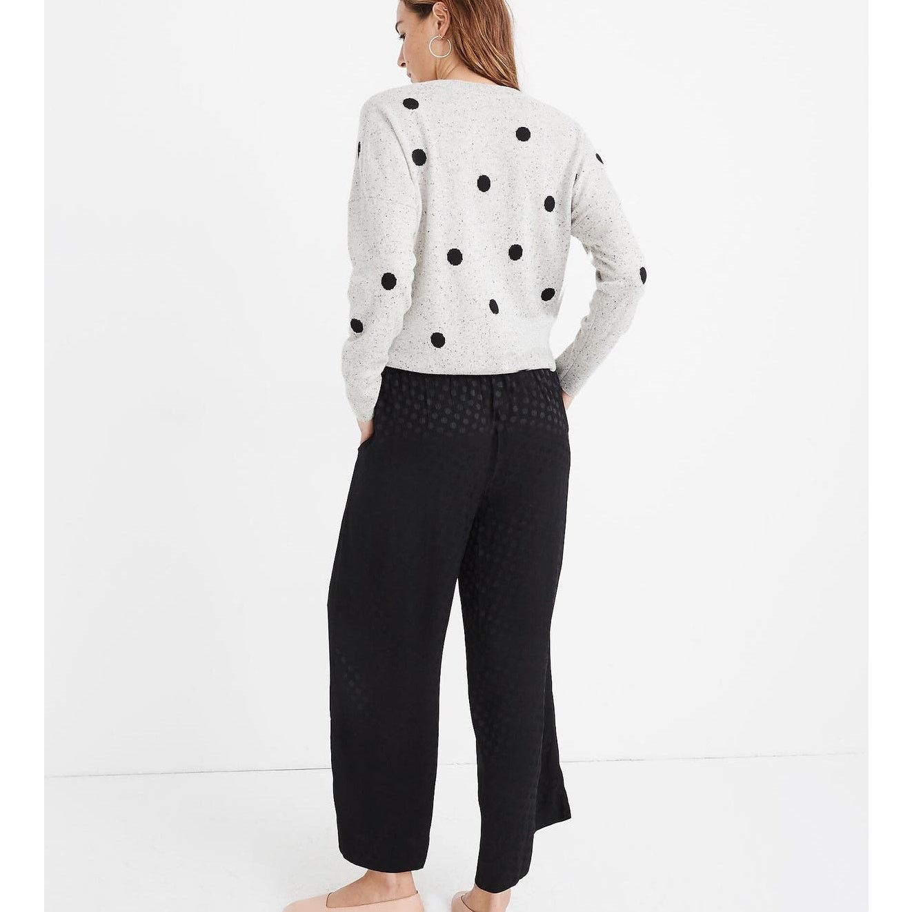 Madewell Madewell Dot Drapey Jacquard Huston Pull-On Crop Pants XS Size 26" / US 2 / IT 38 - 2 Thumbnail
