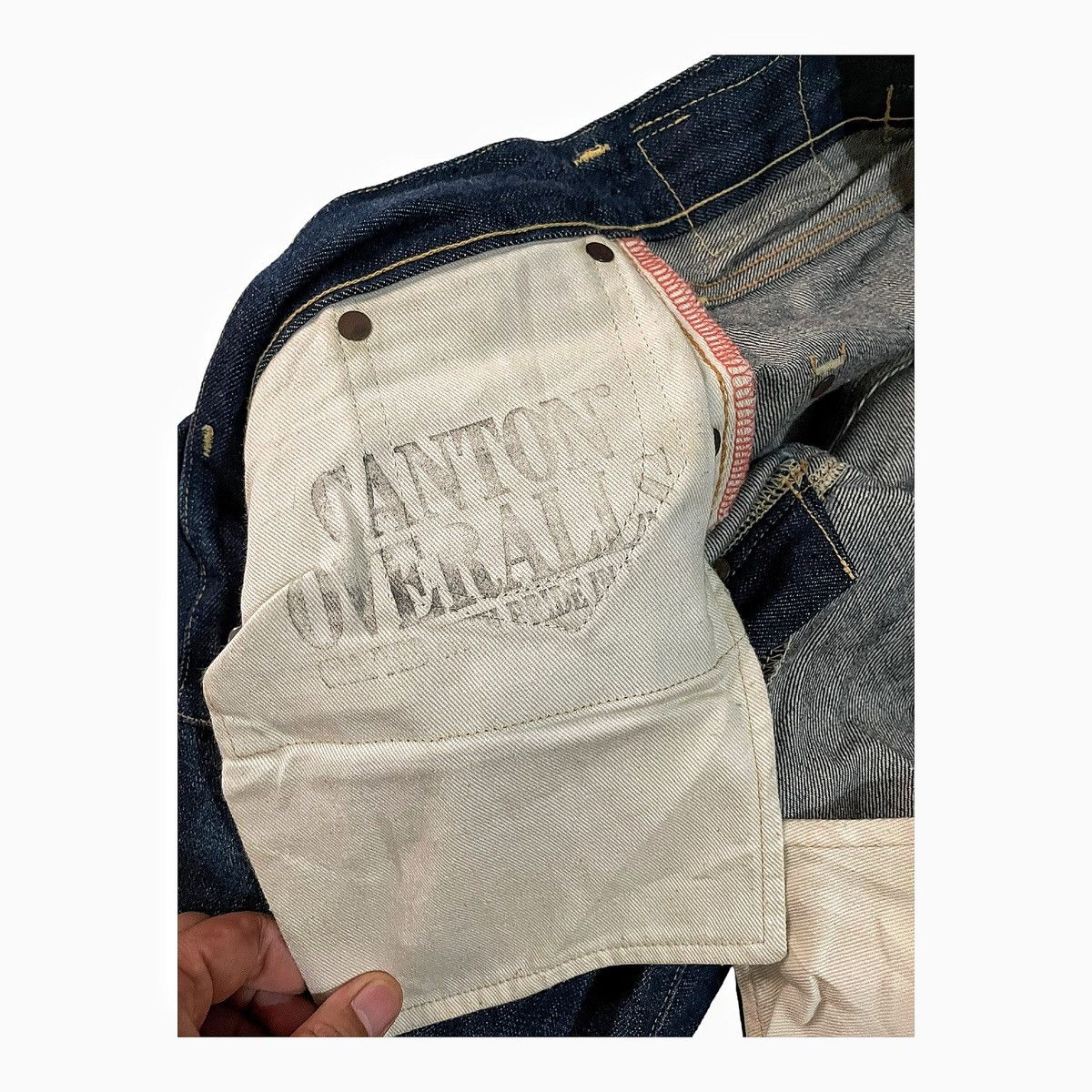 Japanese Brand Canton Overalls & Co Denim Work Pants With Buckle Back Size US 34 / EU 50 - 12 Thumbnail