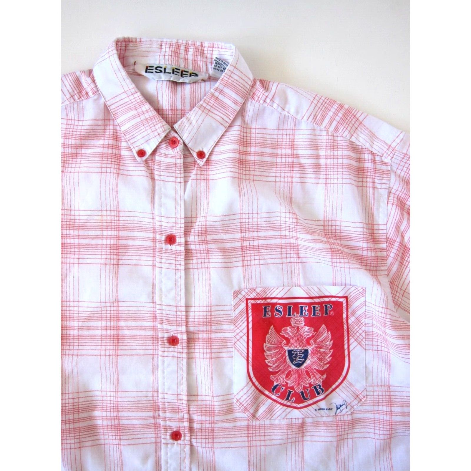 Vintage VINTAGE Esleep Club 1988 European Connection Red White Plaid Nightgown OS Shirt Nightgown Esleep Red 1980s Womens Size ONE SIZE - 6 Thumbnail