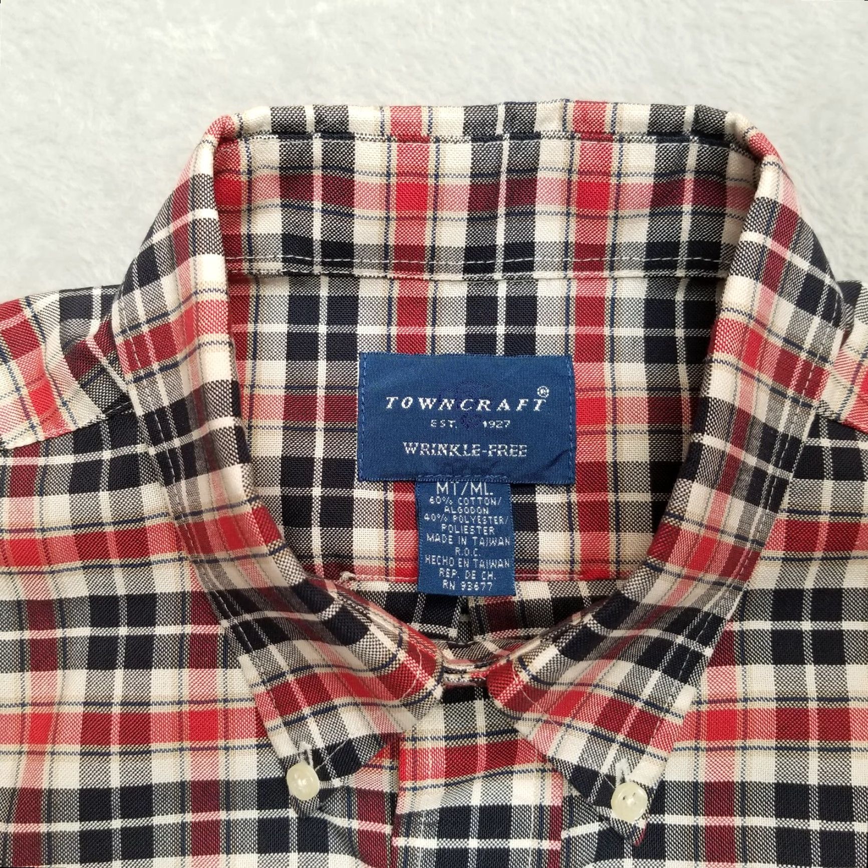 Vintage VINTAGE Towncraft Shirt Men M Plaid Button-Down Long Sleeve Casual Blue Red Size US M / EU 48-50 / 2 - 4 Thumbnail