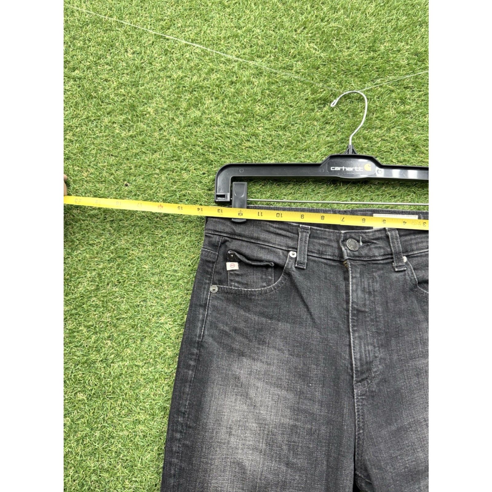 Vintage AG Adriano Goldschmied Jeans Womens 26 Black Denim High Rise Wide Leg 26x30 Jeans Size 26" / US 2 / IT 38 - 3 Thumbnail
