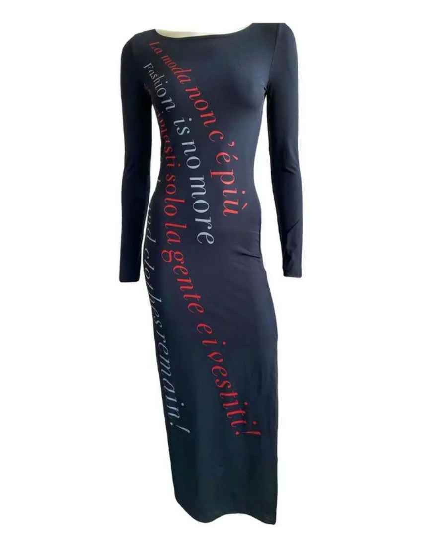 Moschino Moschino Fashion Is No More Slogan Text Moda Maxi Dress Size L / US 10 / IT 46 - 1 Thumbnail